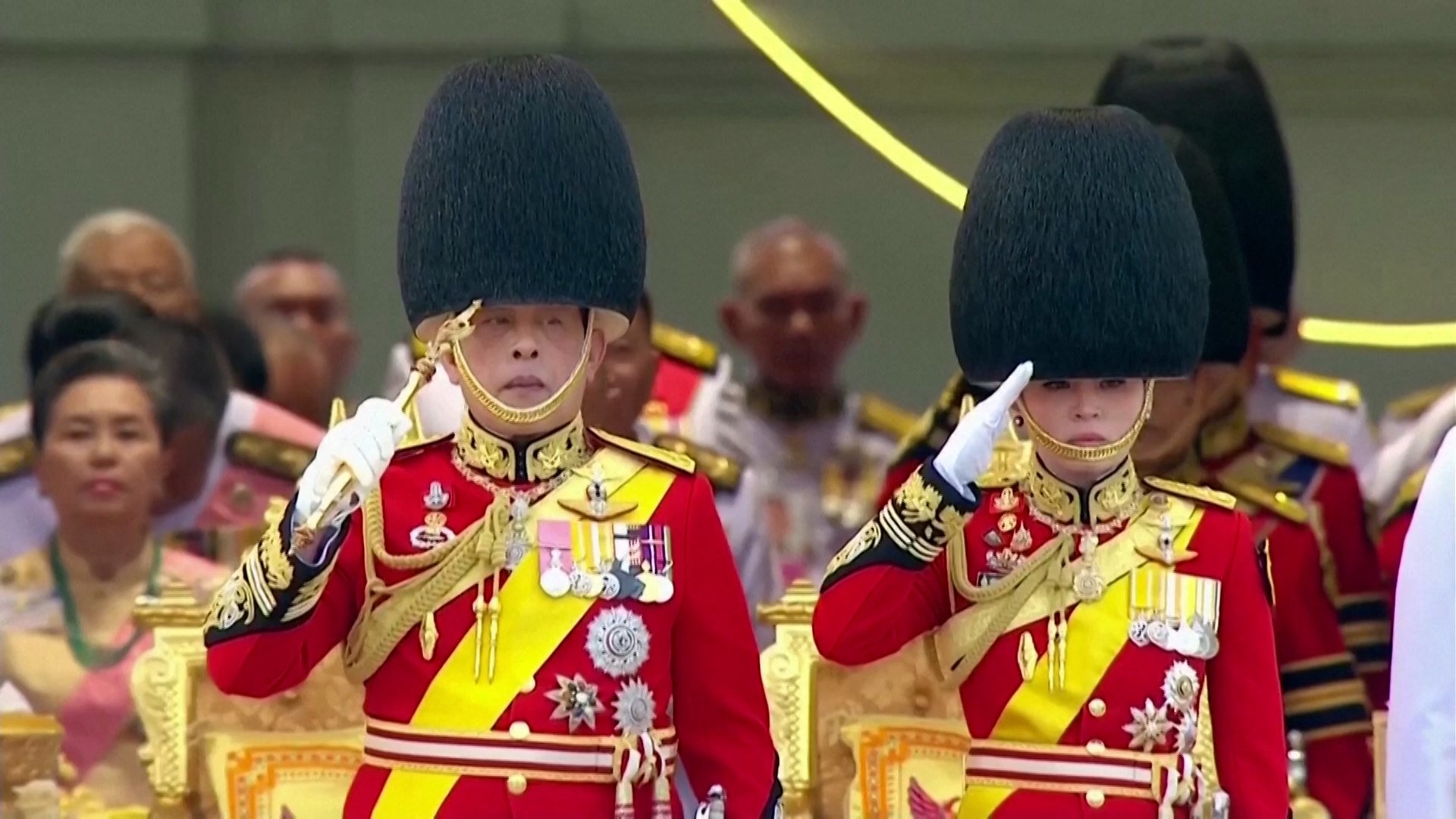 The Thai army held a Trooping the Colour parade in honour of the king’s 72nd birthday. Photo: Reuters