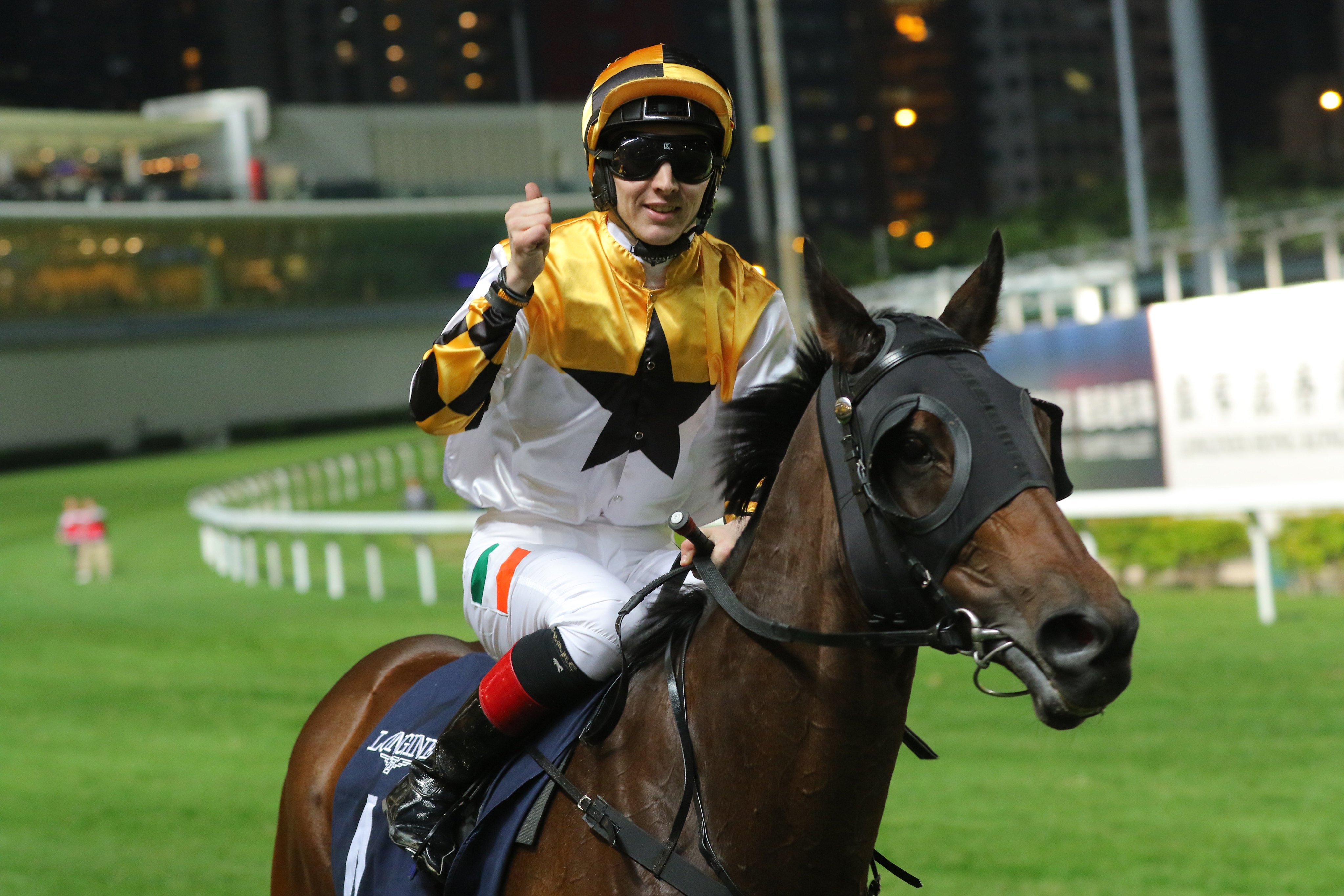 Irish rider Colin Keane celebrates a win during the 2019 International Jockeys’ Championship. Photos: Kenneth Chan