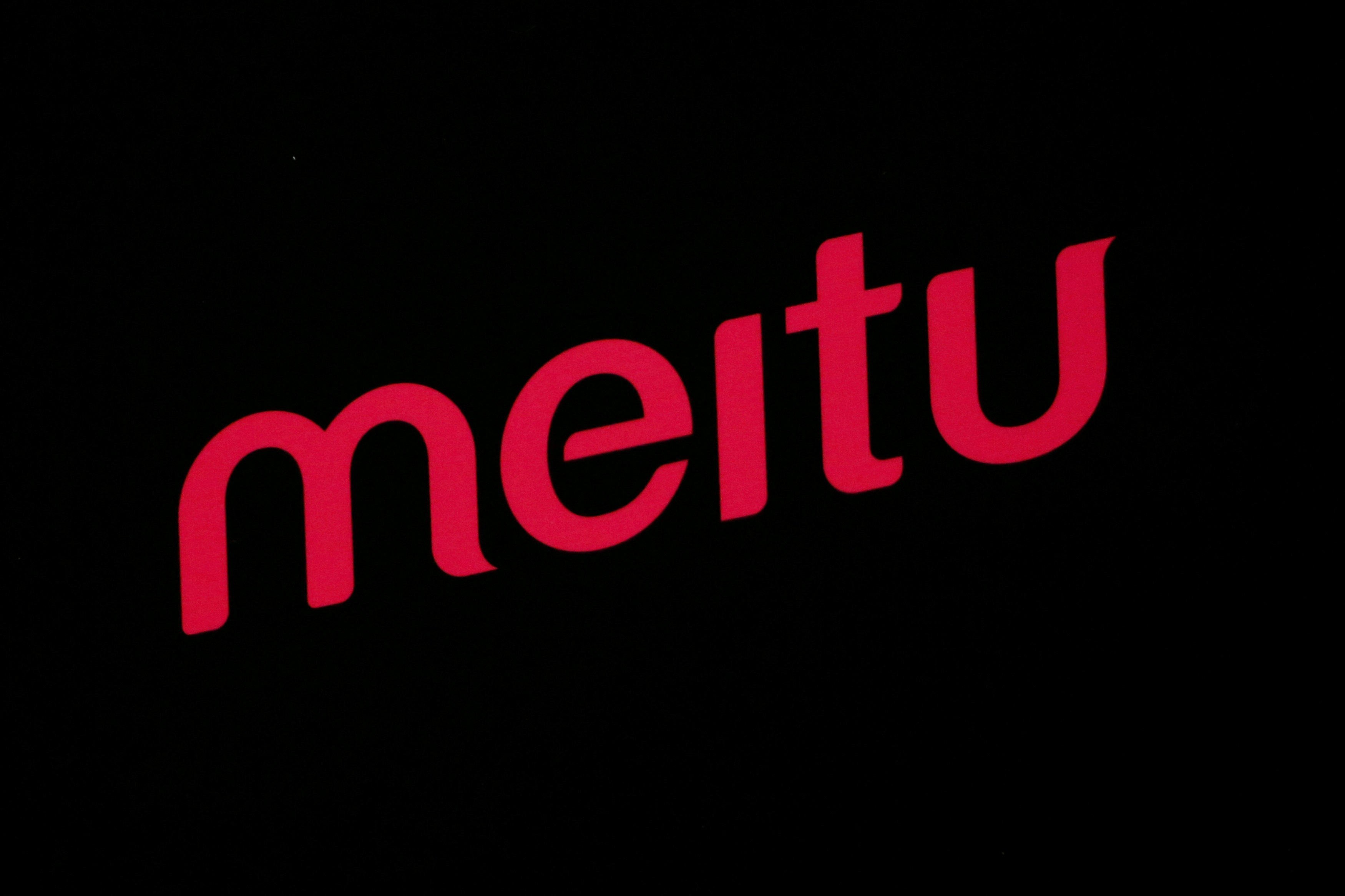 The logo of Meitu displayed at a news conference in Hong Kong on March 24, 2017. The company has struggled for years to monetise its popular photo and video editing apps, but its crypto investments have paid off after a recent price surge. Photo: Reuters