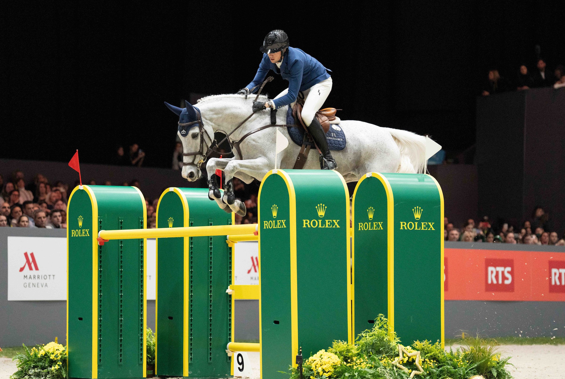 Martin Fuchs riding Leone Jei in the Rolex Grand Prix 1.6m. Photo: Rolex