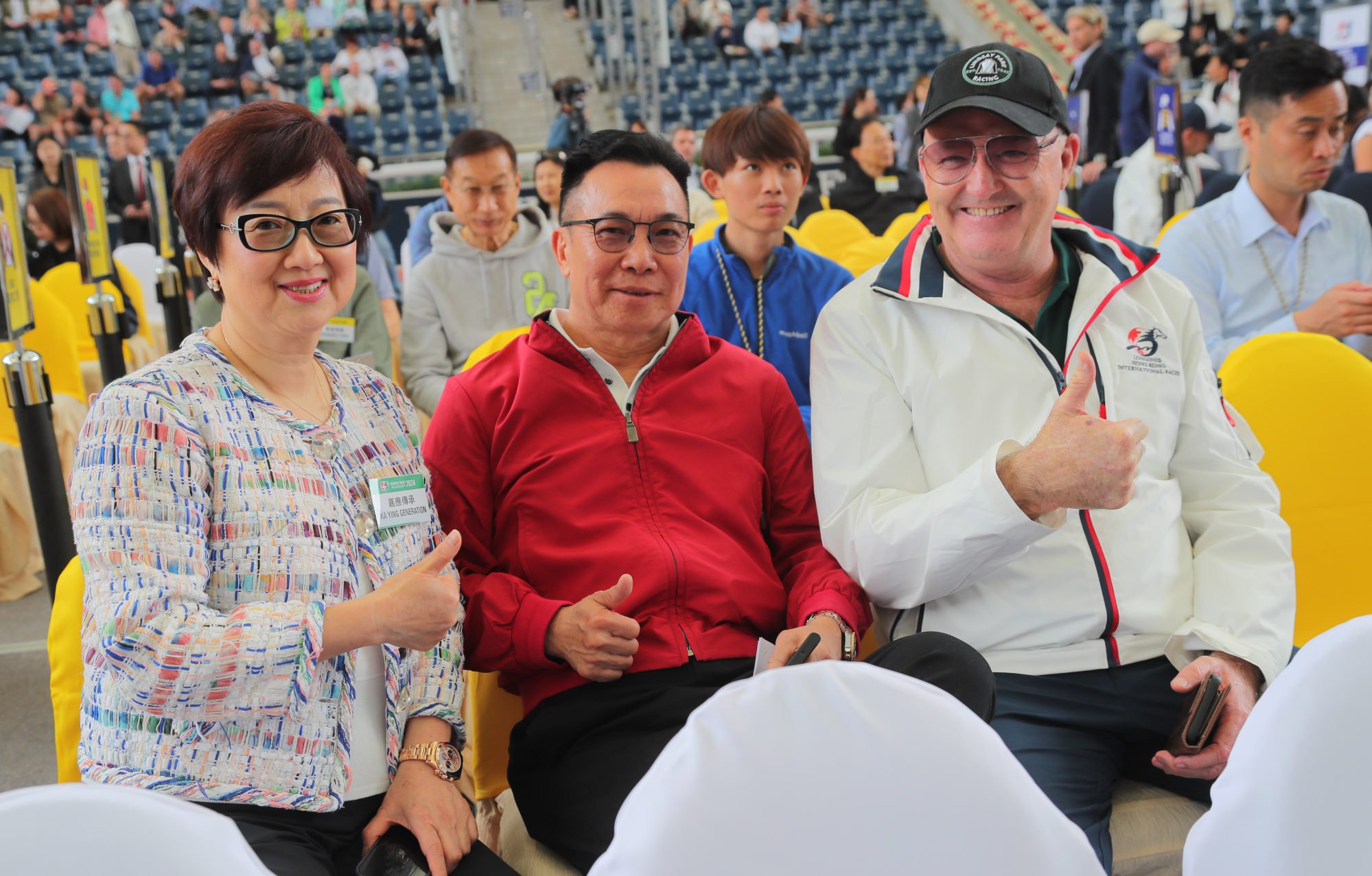 Trainer David Hayes (right) enjoys Thursday morning’s barrier draw with Ka Ying Rising’s connections.