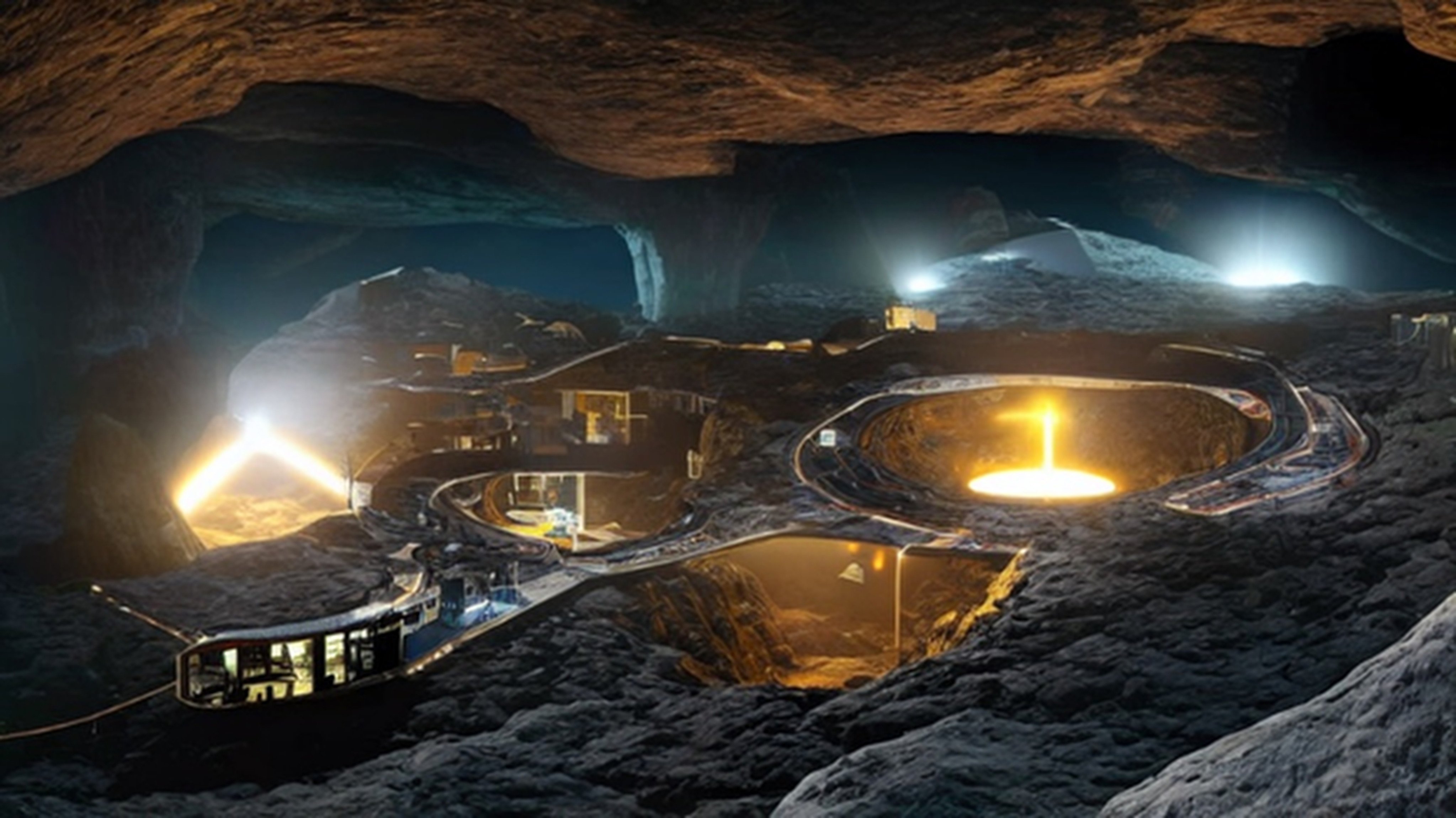 A conceptual image of the proposed lunar base inside a lava tube cave that could one day provide suitable living conditions for humans. Photo: Handout