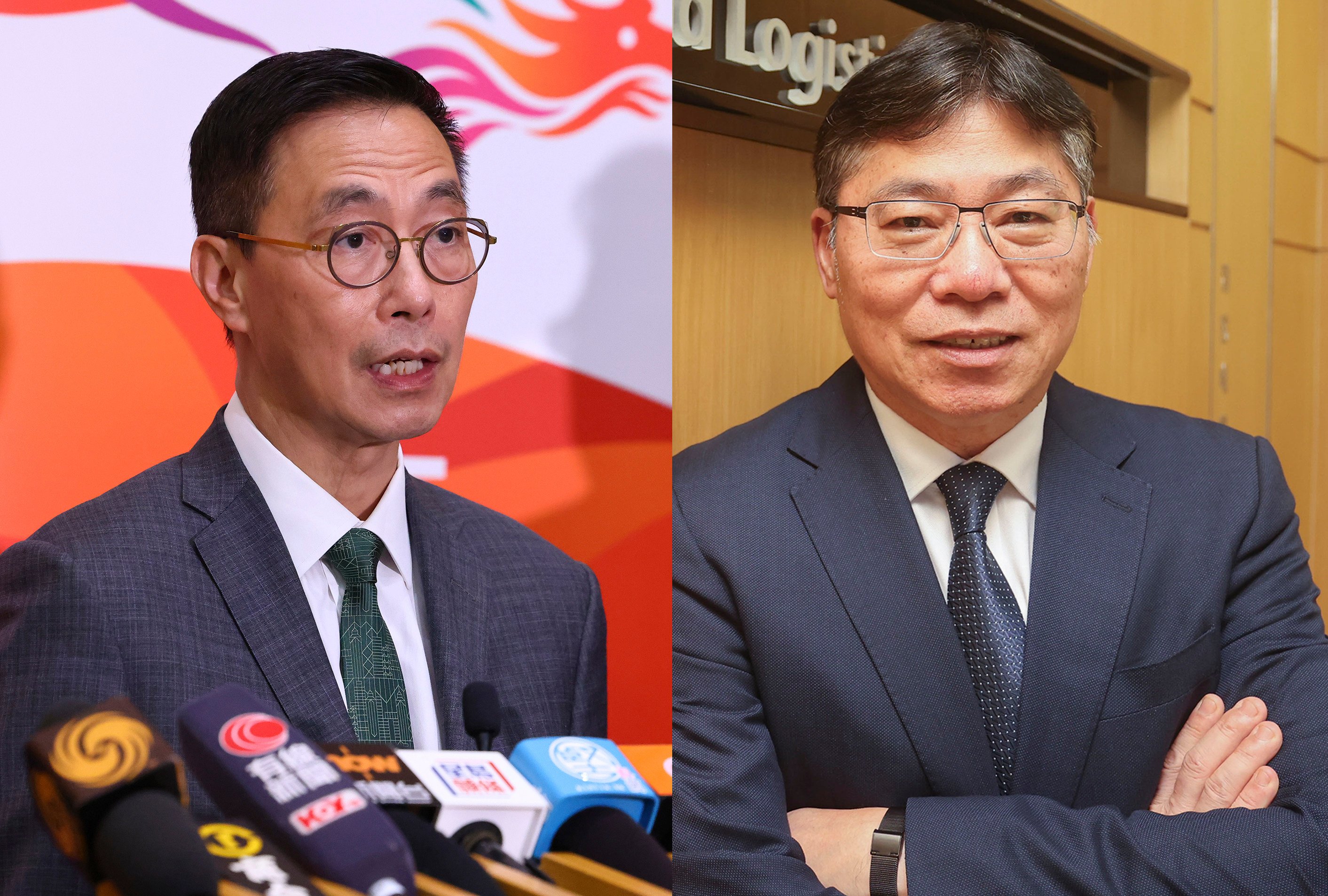 Kevin Yeung (left) has been sacked as tourism chief and Lam Sai-hung fired as transport minister. Photo: Jonathan Wong, Dickson Lee