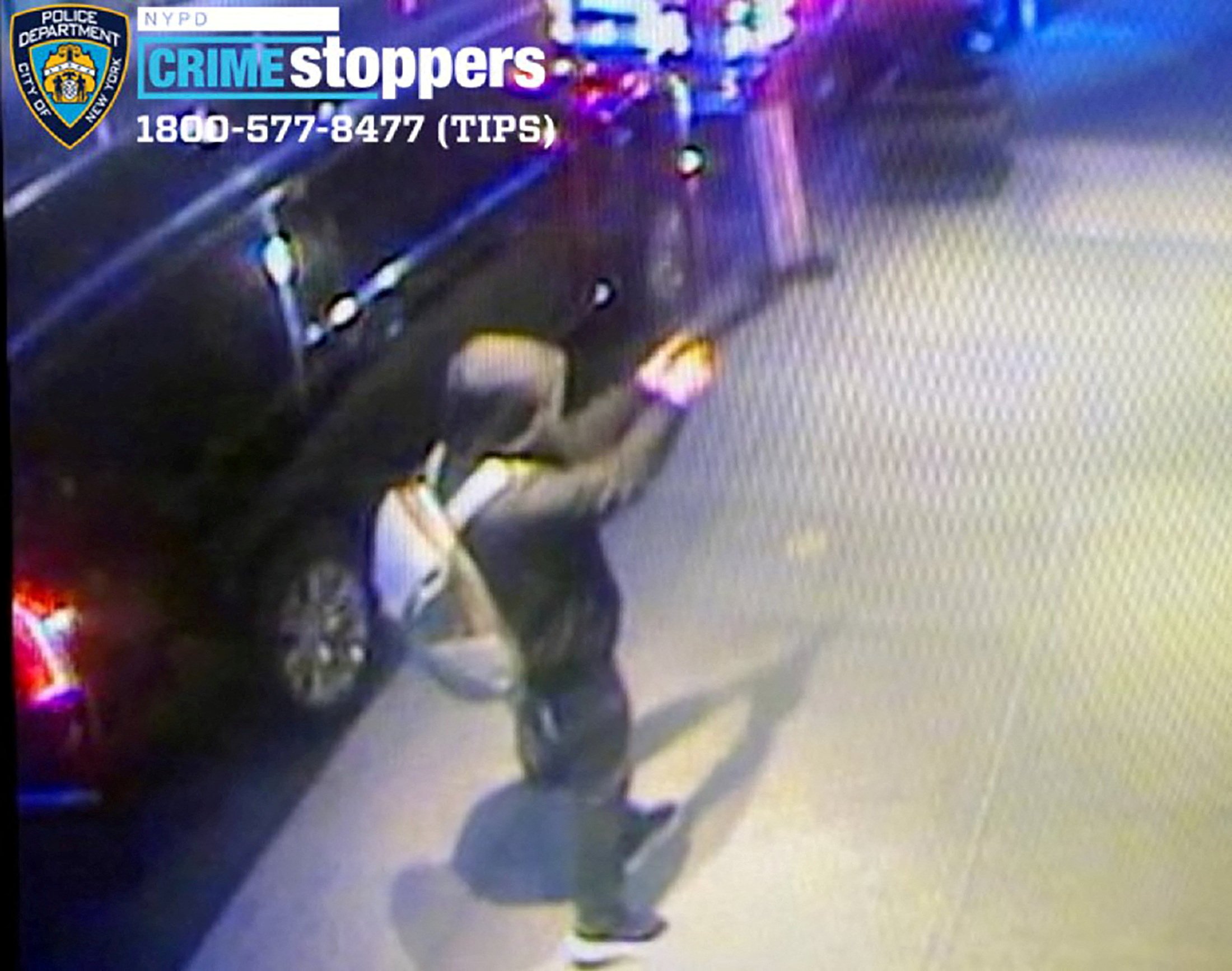 Surveillance footage shows an individual sought in connection to the shooting. Photo: NYPD via Reuters