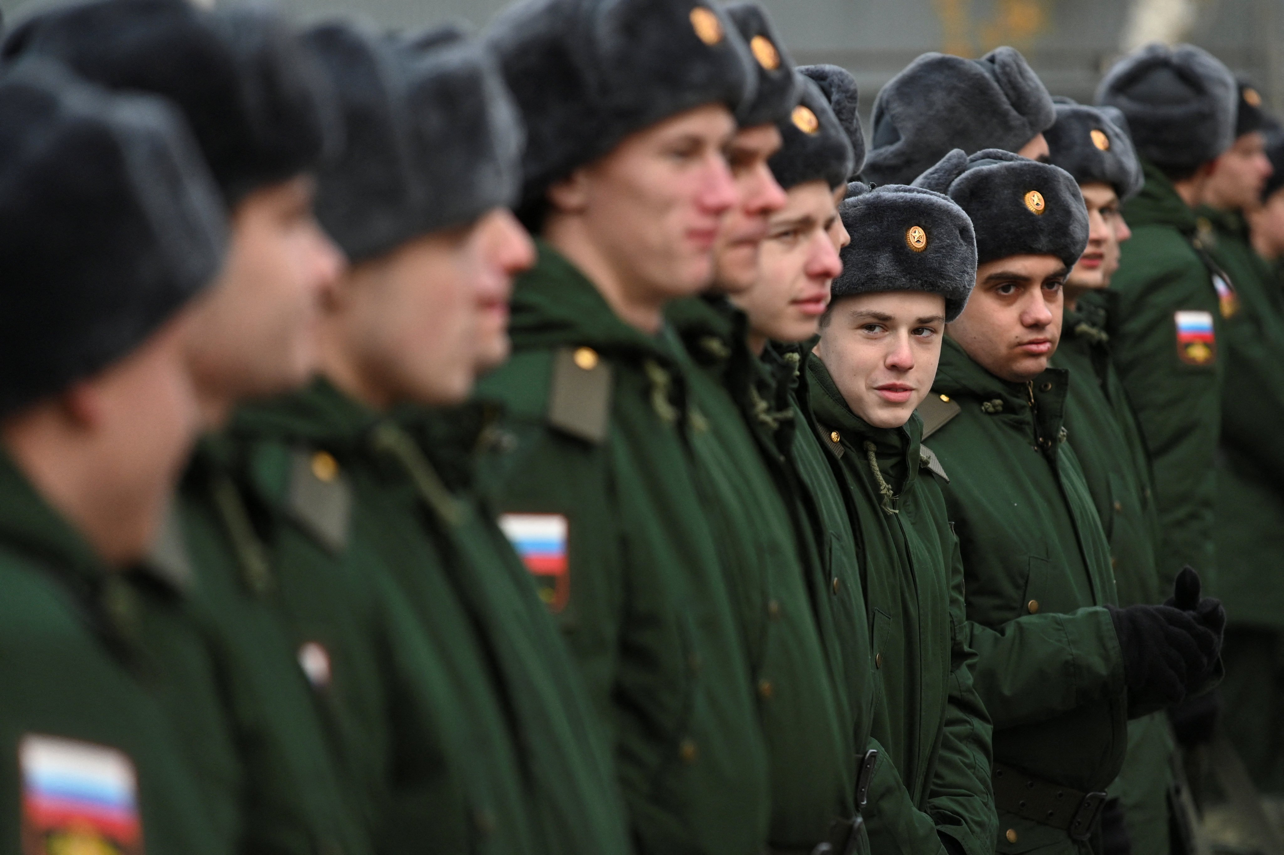 Russian conscripts queue before their departure for garrisons in Bataysk in the Rostov region on November 16, 2024. Photo: Reuters