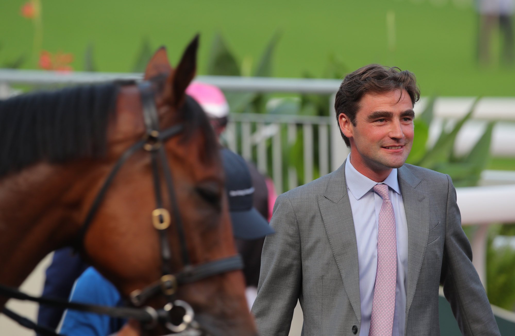 David Eustace celebrates a winner at Sha Tin.