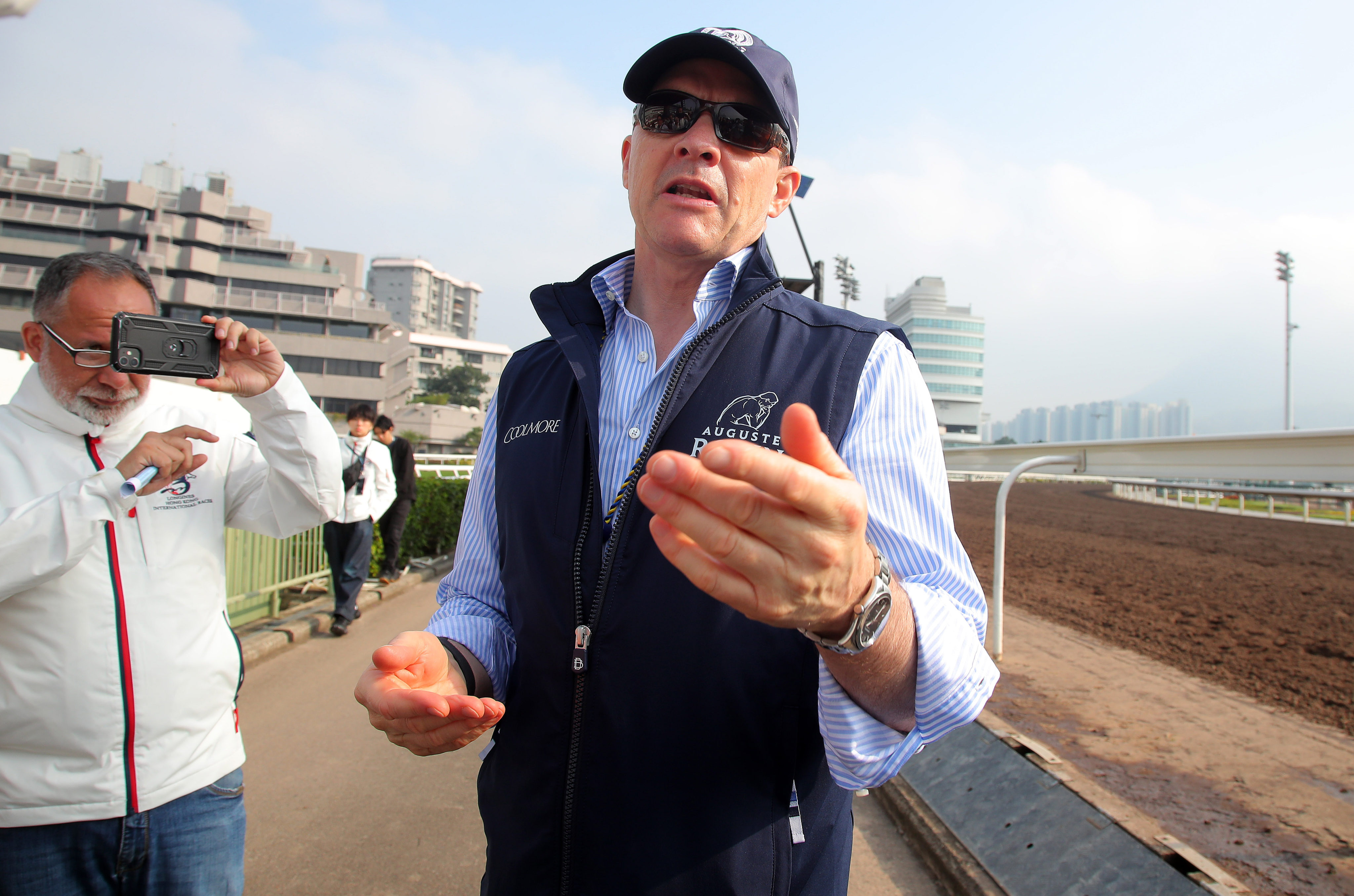 Master trainer Aidan O’Brien at Sha Tin trackwork on Friday. Photos: Kenneth Chan