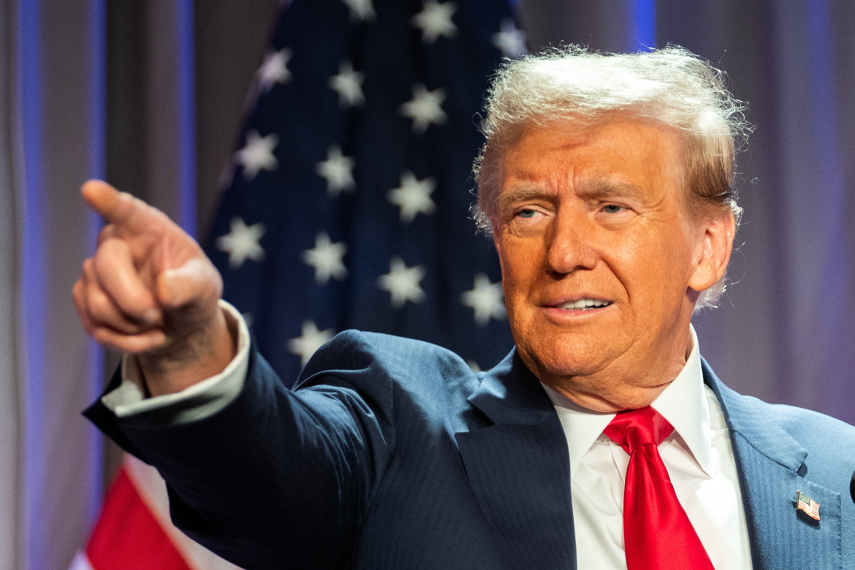 US president-elect Donald Trump gestures while speaking during a meeting with House Republicans at the Hyatt Regency hotel in Washington on November 13. Photo: AFP