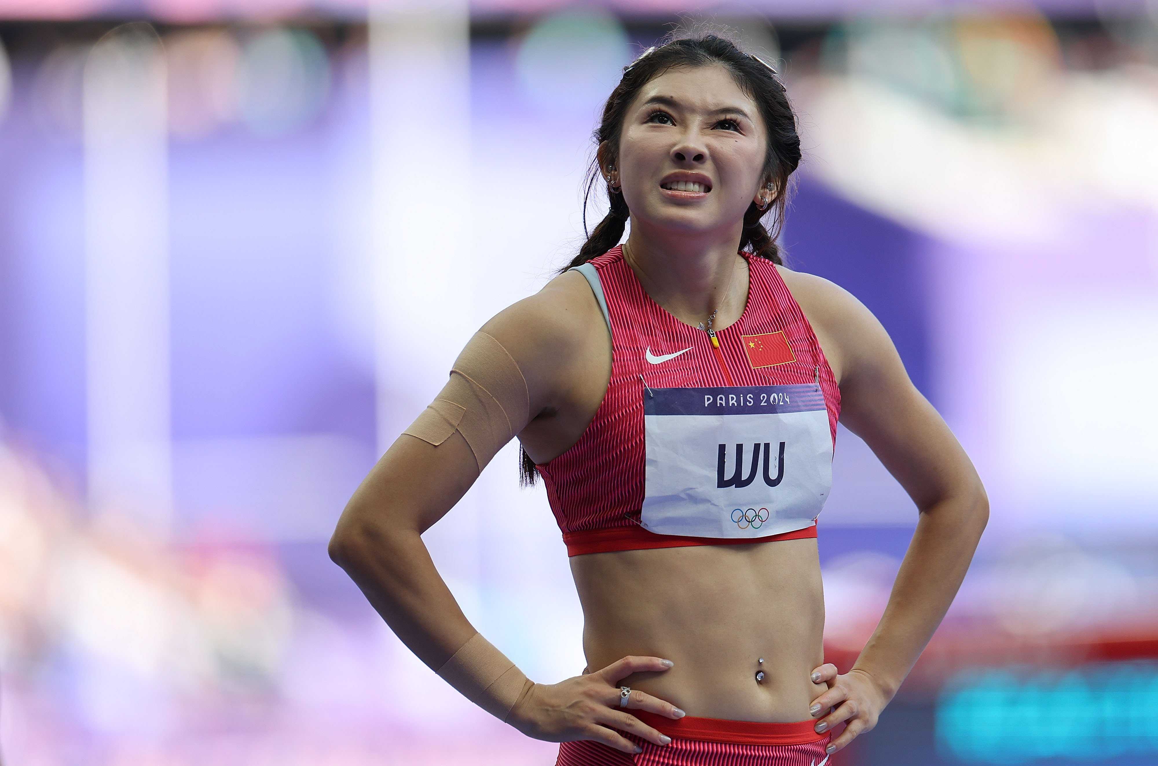 Chinese hurdler Wu Yanni is another sportswoman often called out for her appearance. Like all Chinese athletes, she has to cover her tattoos when she competes. Photo: Xinhua