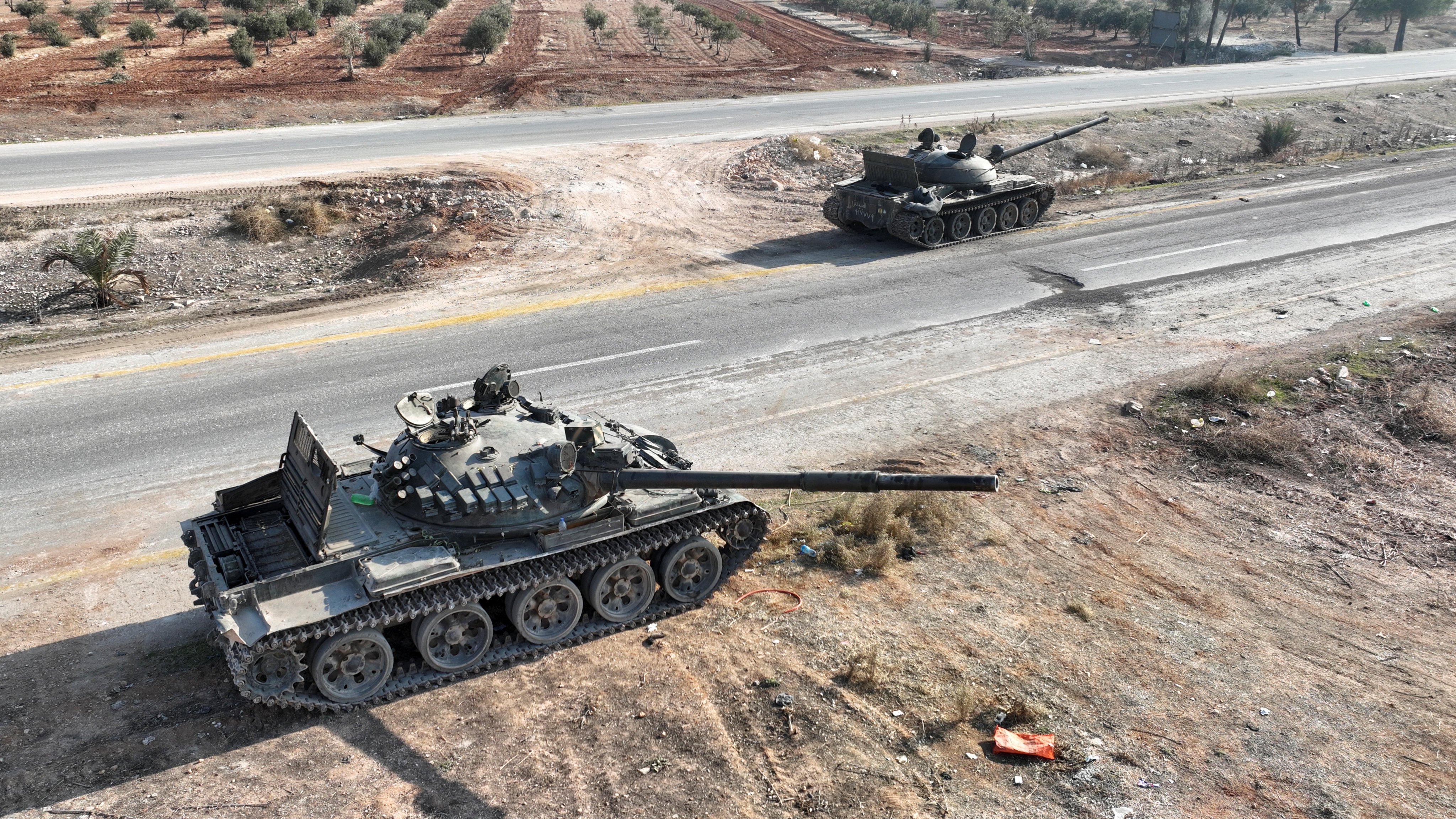 Tanks are seen as rebels seek to capitalise on their capture of Aleppo and Hama by pressing onwards to Homs on Friday. Photo: Reuters