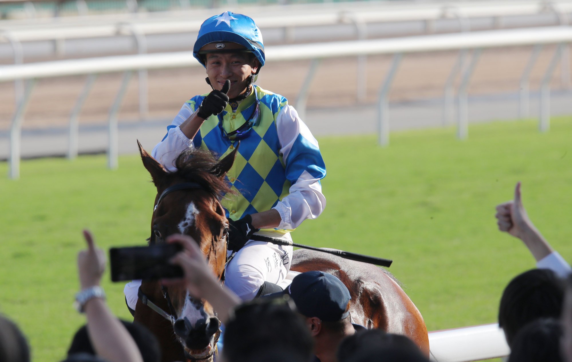 Vincent Ho is all smiles after Galaxy Patch’s win in October’s Group Two Sha Tin Trophy.