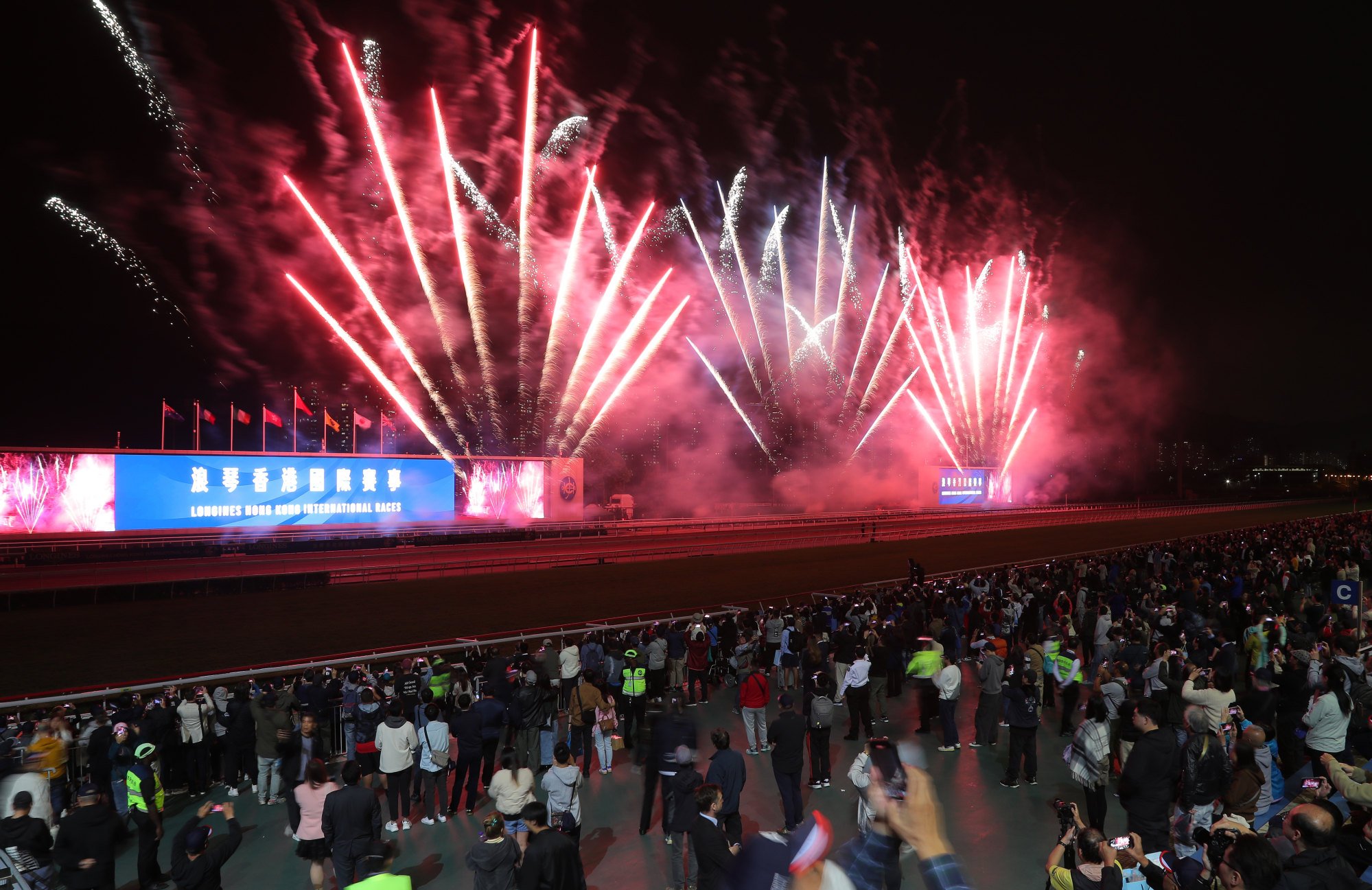 Fireworks close Sunday’s Hong Kong International Races at Sha Tin.