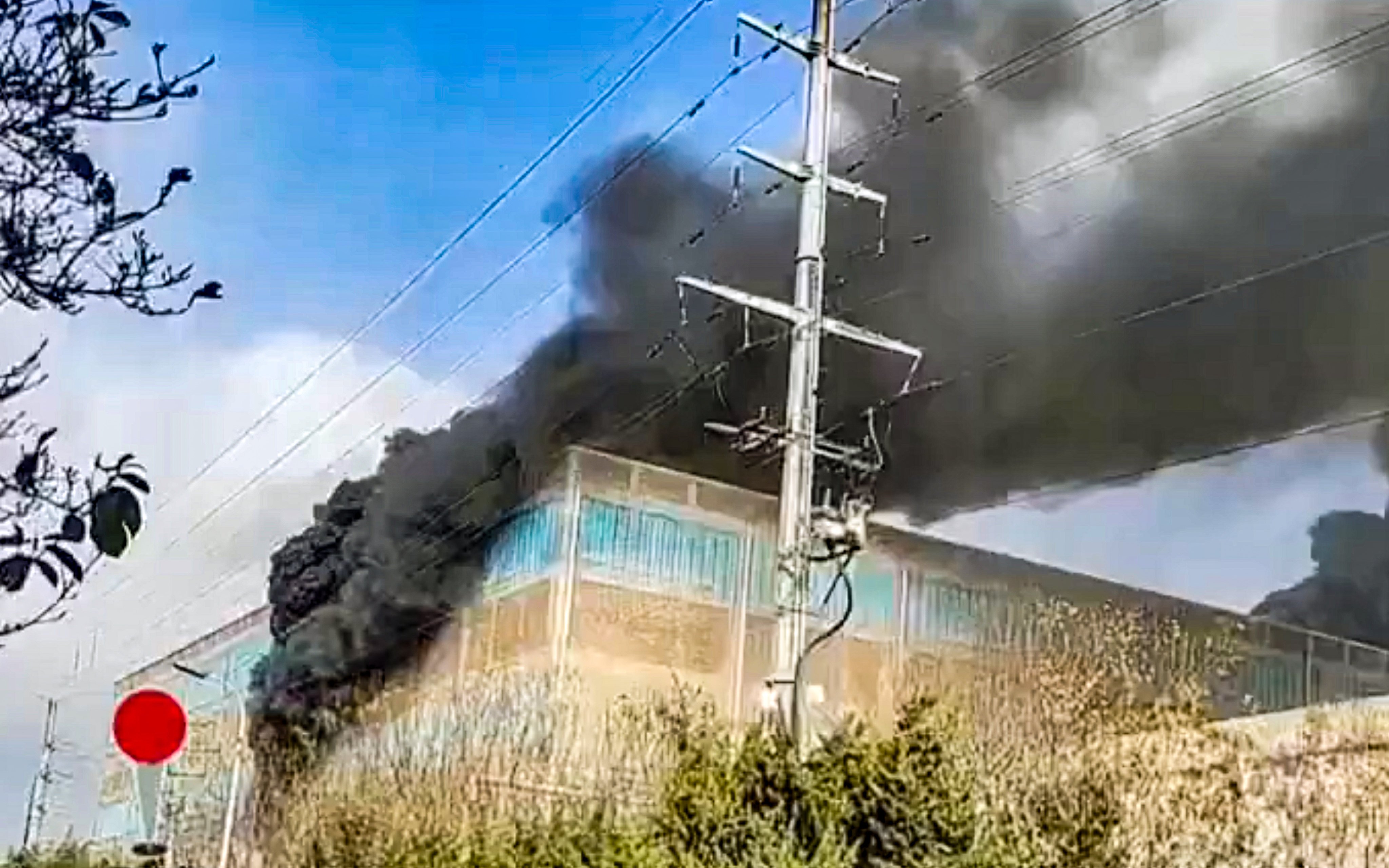 The fire is reported to have started around midday on Saturday at the facility in Rongcheng city, Shandong province. Photo: X/ ying tang