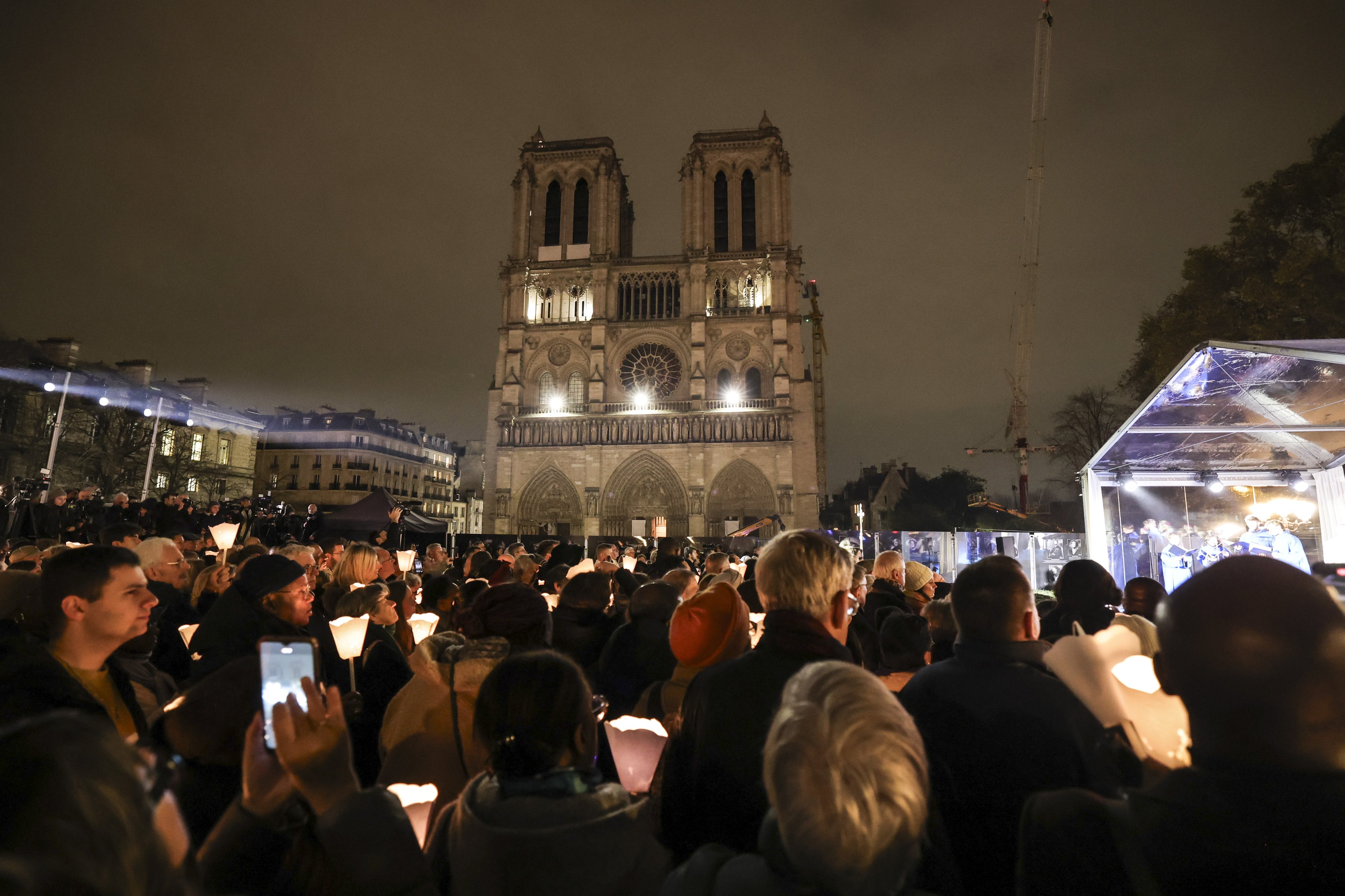 Notre Dame Cathedral prepares to host its first Sunday Mass after about five years of renovation. Photo: EPA-EFE