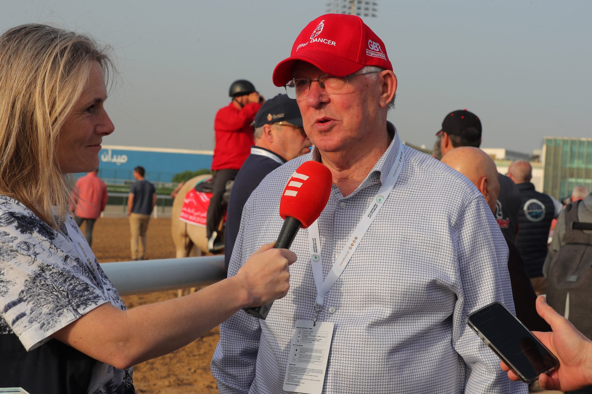 Sir Alex Ferguson talks to the press during a trip to Dubai in March. Photo: Kenneth Chan.