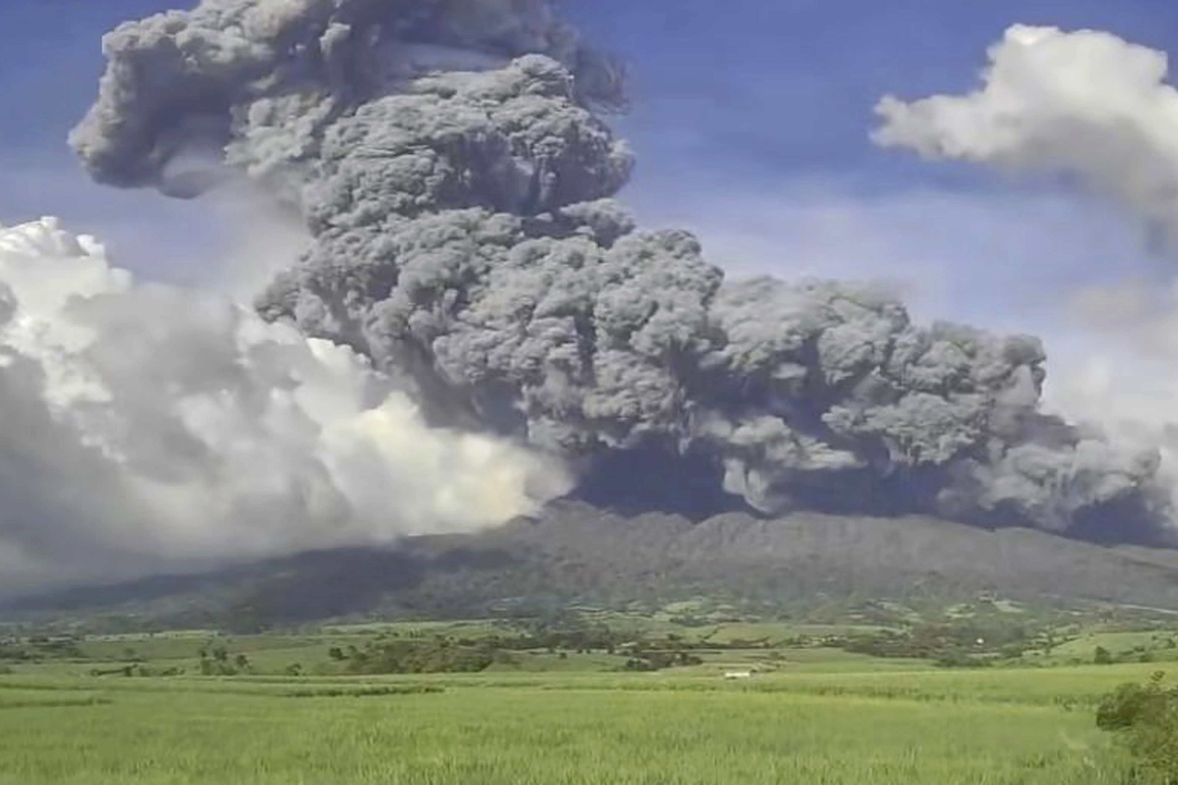 An explosive eruption occurred at the summit vent of Kanlaon volcano on December 9. Photo: Philippine Institute of Volcanology and Seismology/AP