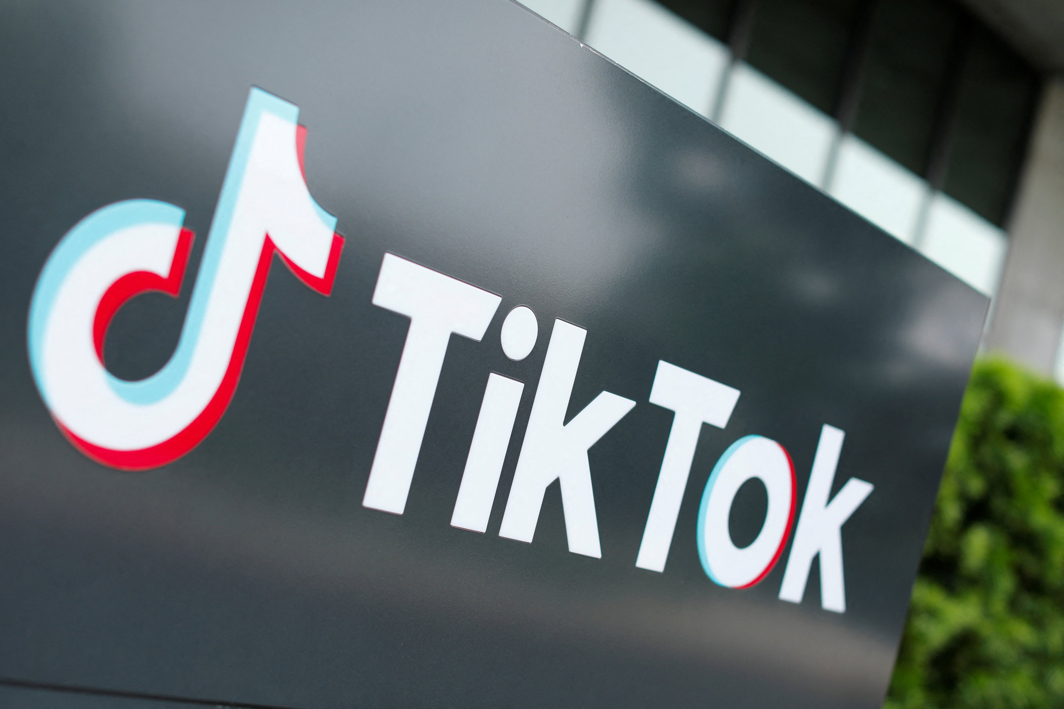 The TikTok logo is pictured outside the company’s US head office in Culver City, California, September 15, 2020. Photo: Reuters