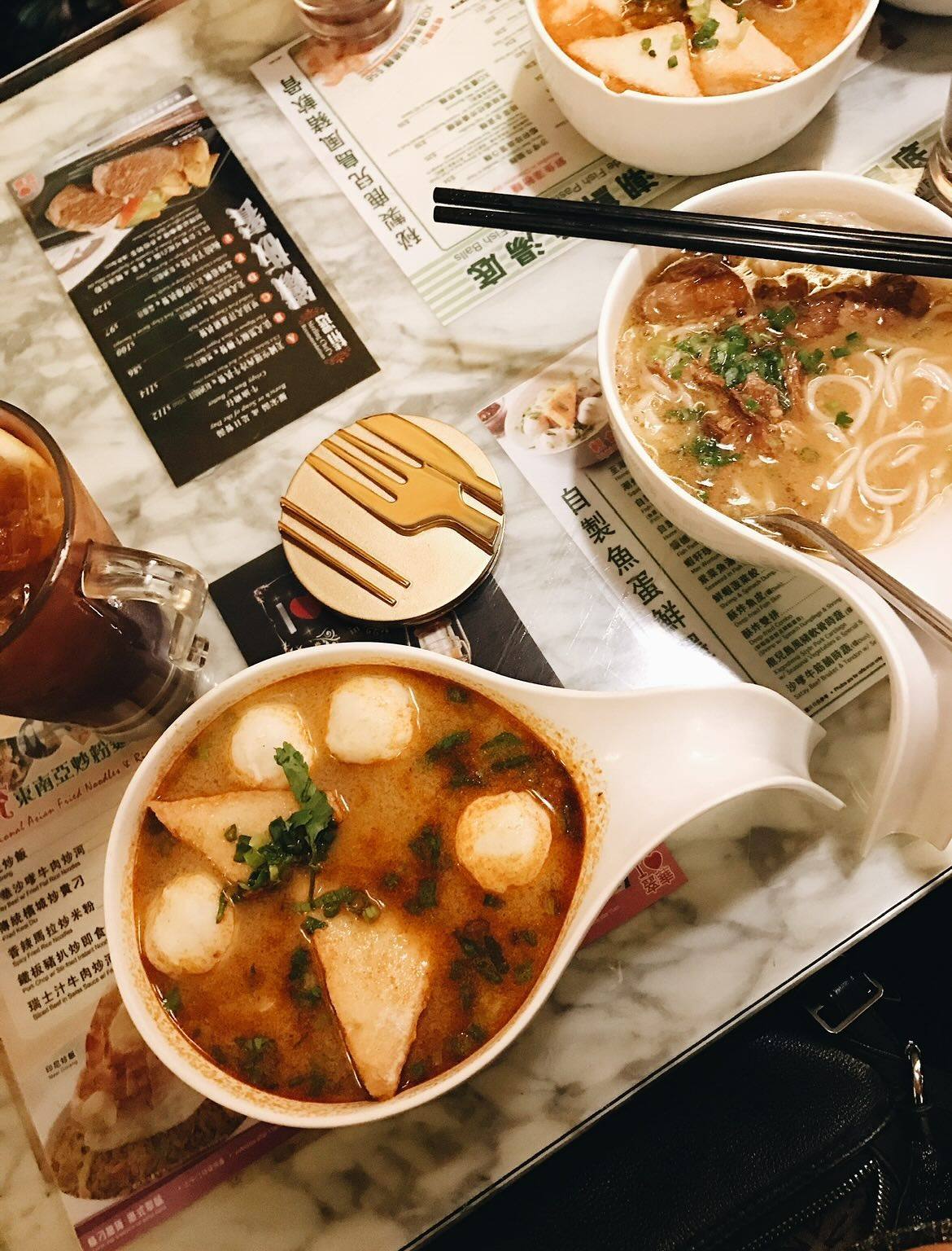 Bowls of noodles at Tsui Wah in Hong Kong. After closing its Central flagship in 2020, followed by a string of other branches, the beleaguered chain is hoping for a triumphant return. Photo: Charmaine Mok