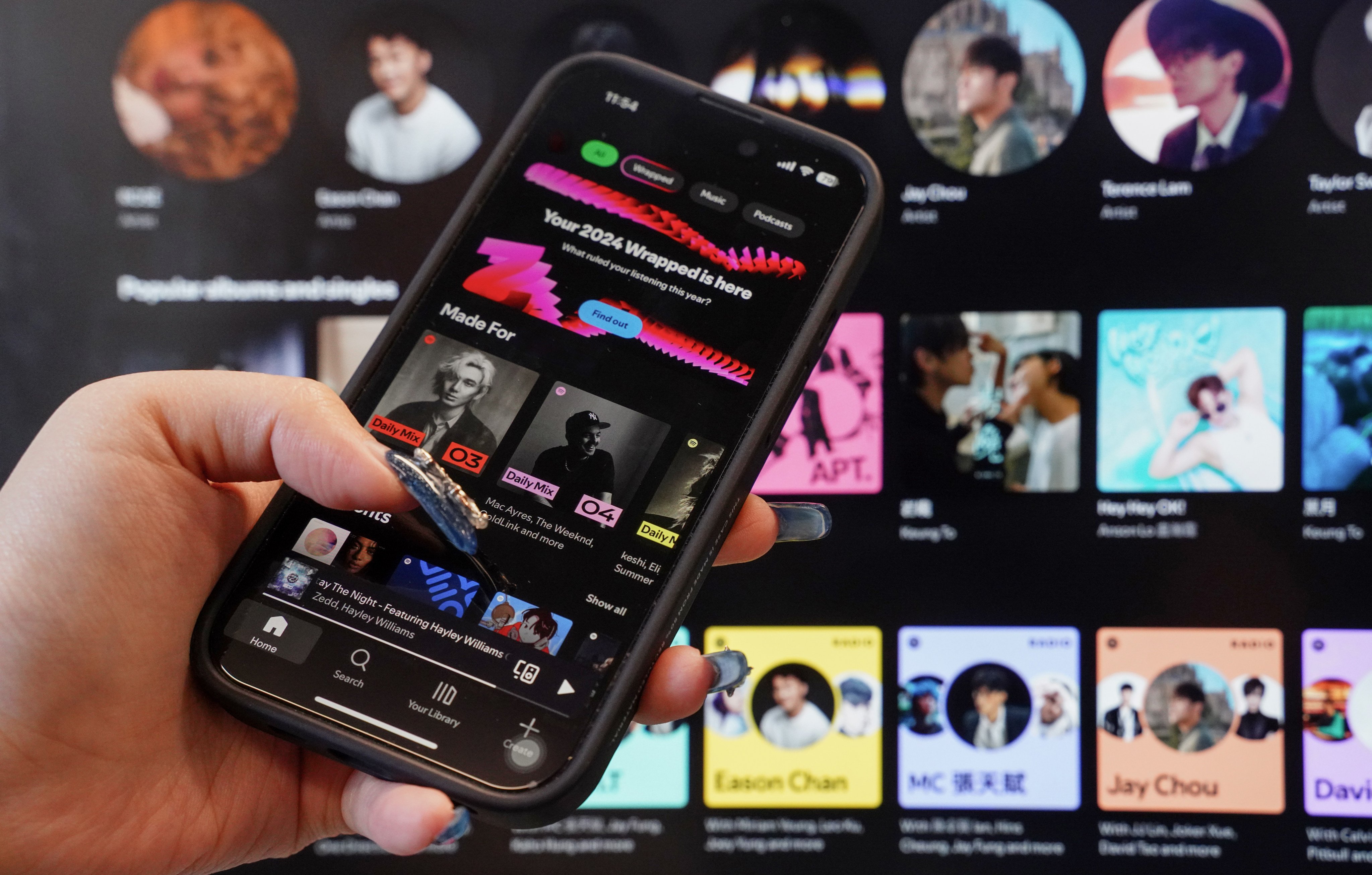 2024 Spotify Wrapped shown on the Spotify app. Photo: SCMP / Alexander Mak