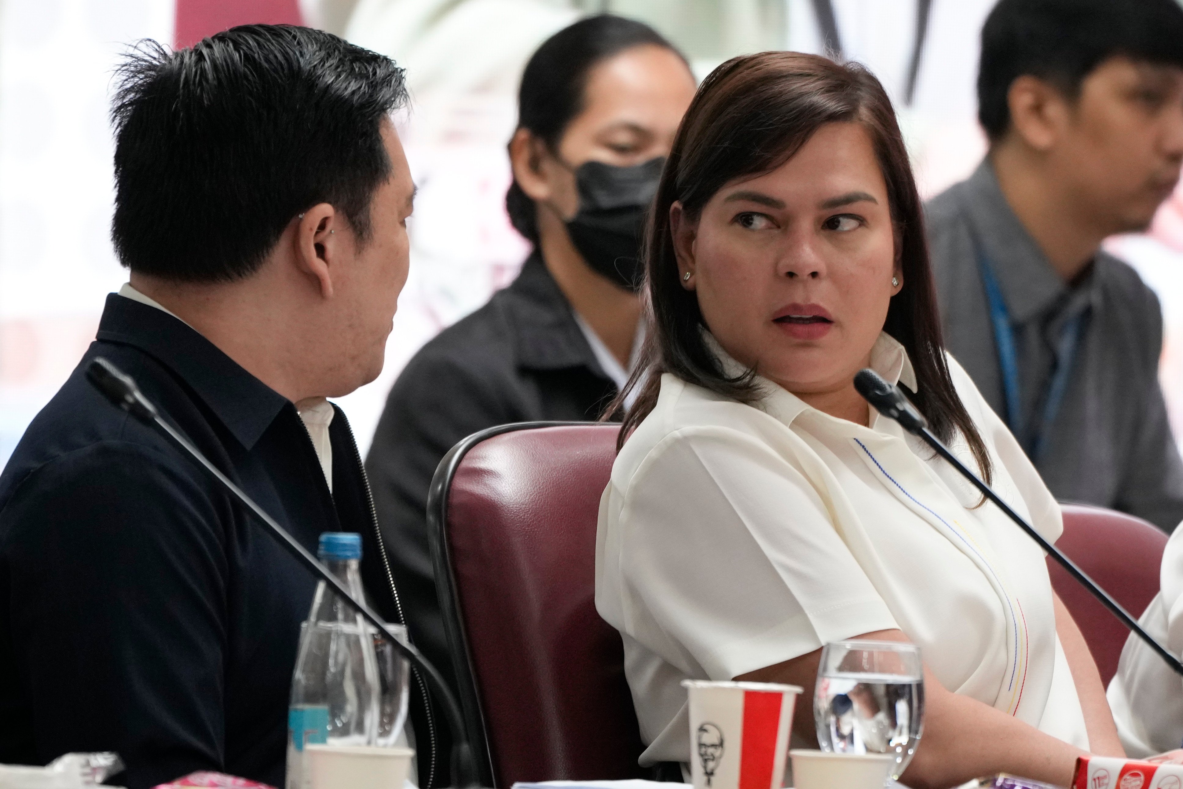 Philippine Vice-President Sara Duterte-Carpio attends a hearing at the House of Representatives in Quezon City, on November 25. Photo: AP