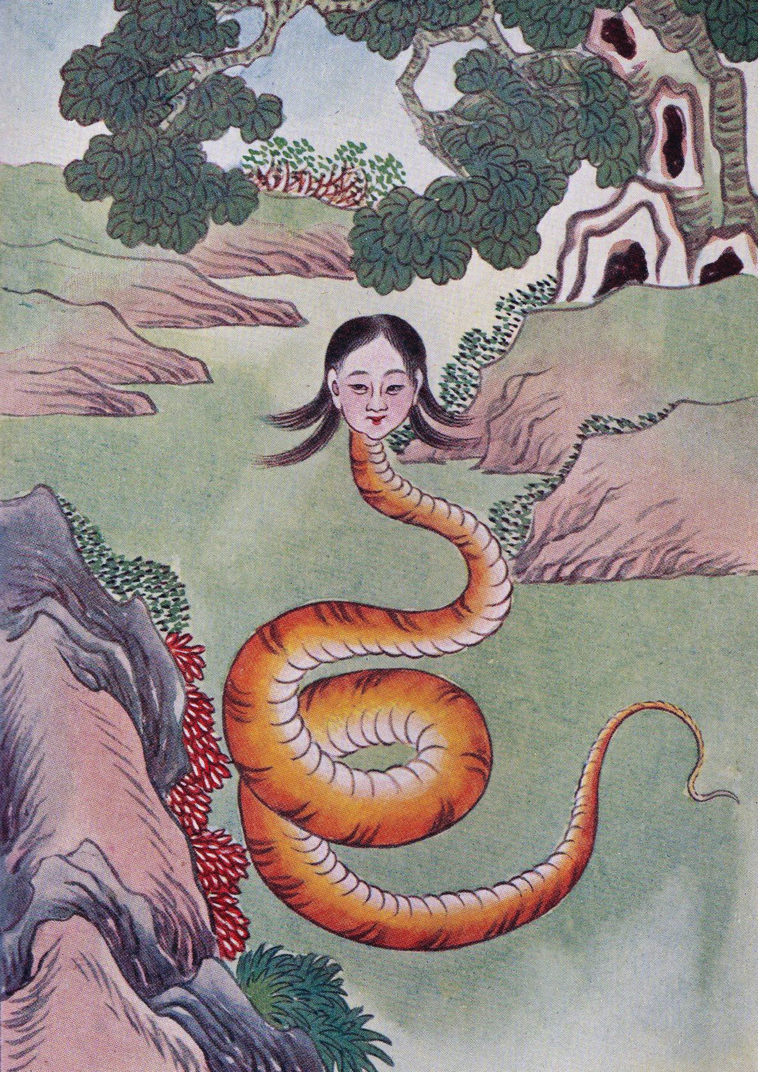 Nüwa, the creator deity in Chinese folklore, is often depicted with a human head and serpent-like body. Photo: Pictures From History/Universal Images Group via Getty Images