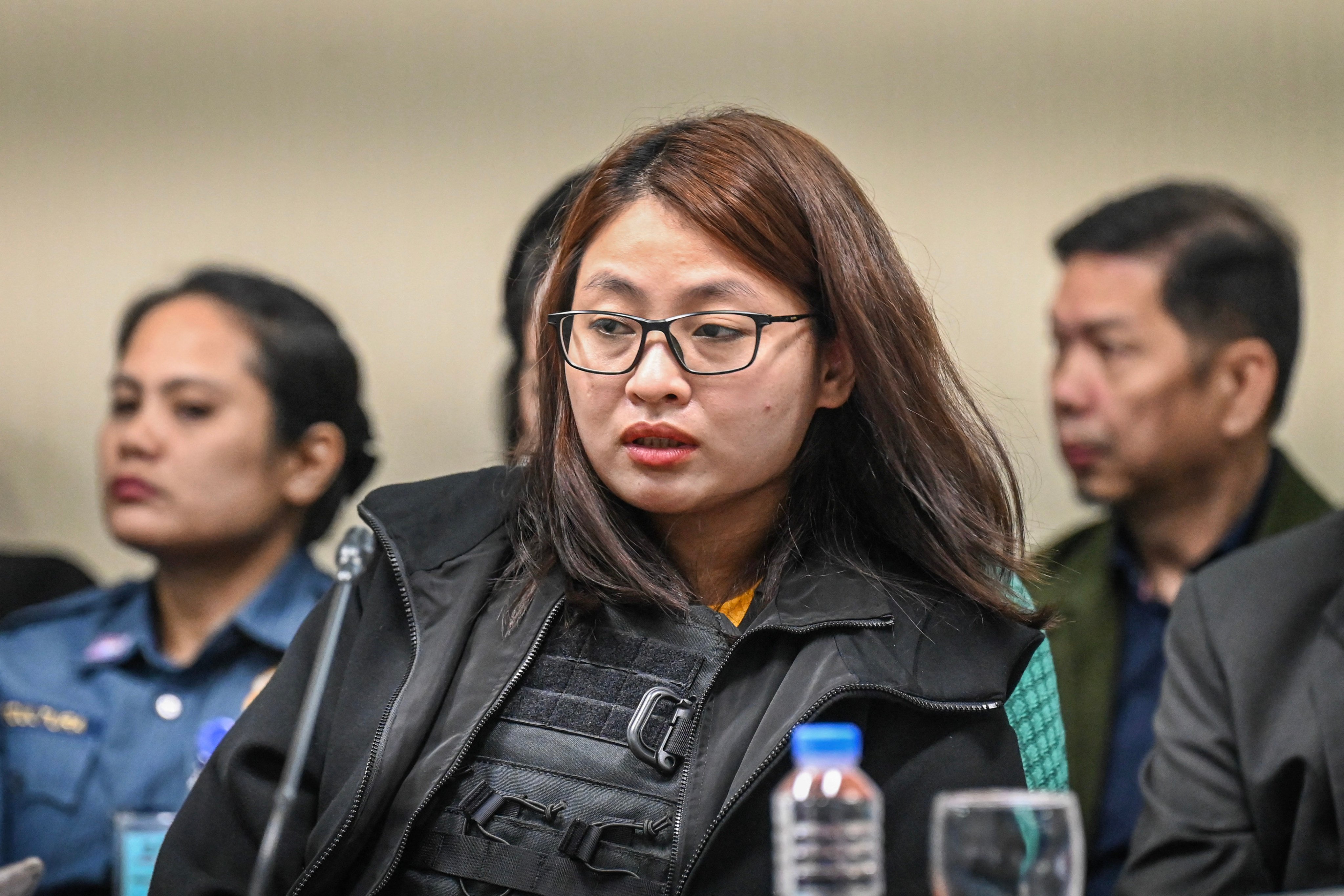 Alice Guo, former mayor of Bamban town, attends a Senate hearing in Manila over accusations of human trafficking and links to Chinese organised crime. Photo: AFP