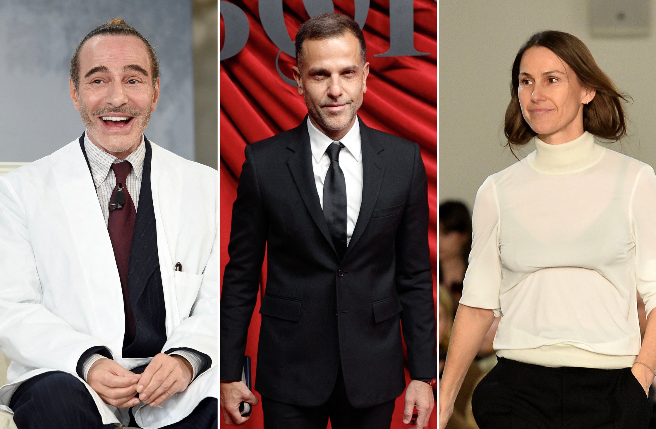 From left: John Galliano, Matthieu Blazy and Louise Trotter. Blazy is to work at Chanel, Trotter will take his place at Bottega Veneta, and Galliano has quit Martin Margiela. Photos: AFP, Getty Images