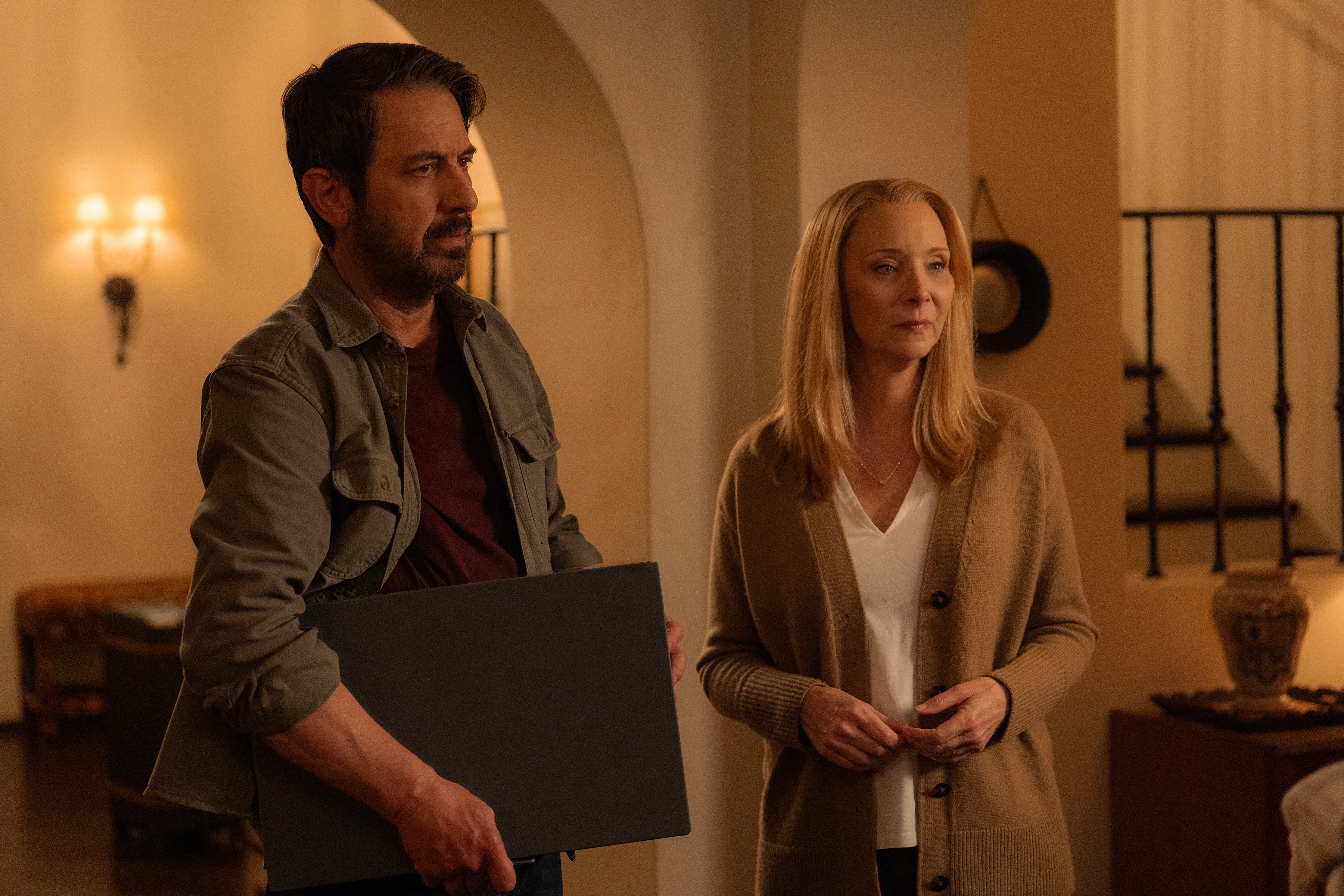 Ray Romano and Lisa Kudrow in a still from No Good Deed, a real estate black comedy set in Los Angeles. Photo: Netflix