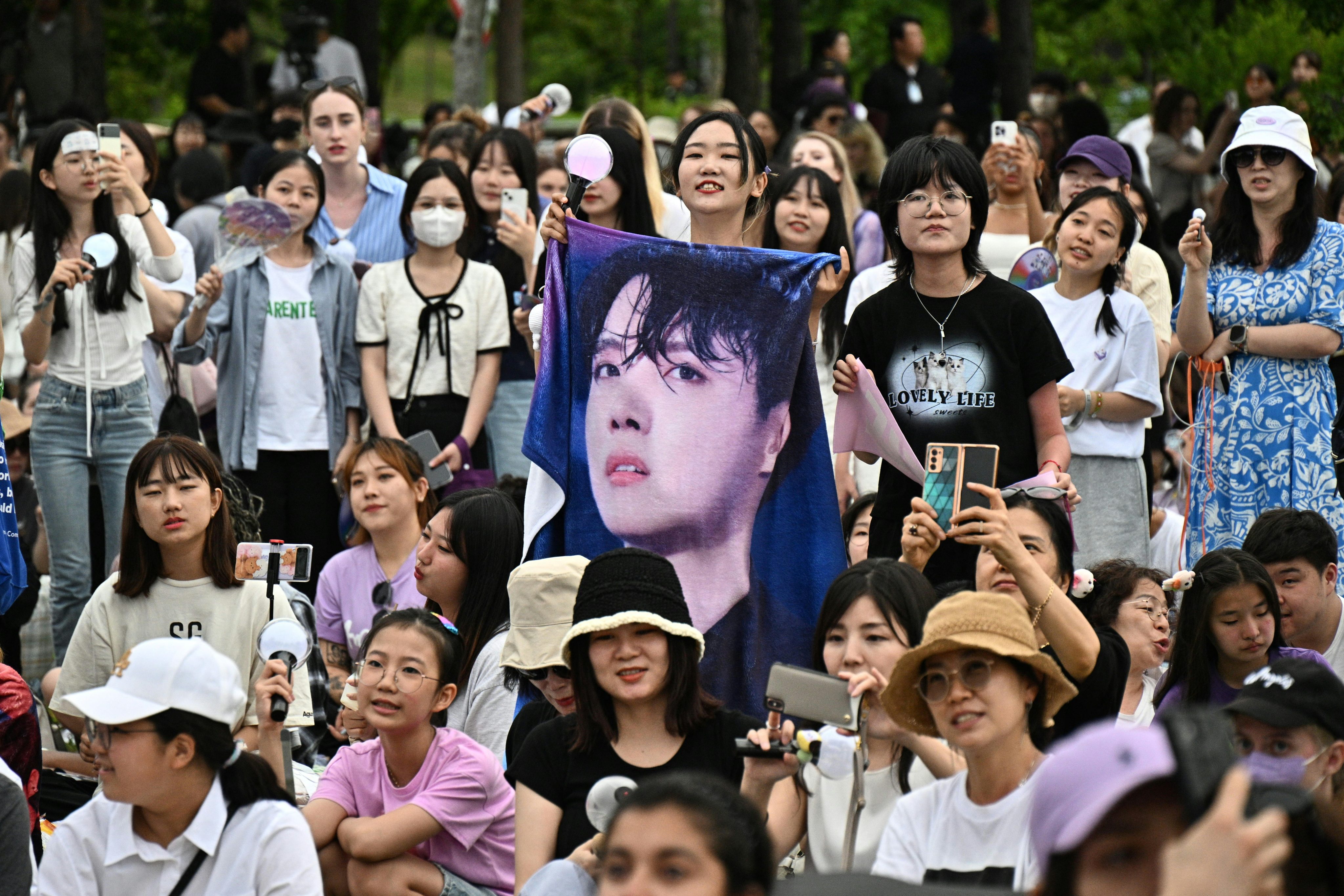 Fans of K-pop megastars BTS attend the BTS 10th Anniversary FESTA @ Yeouido in Seoul, South Korea, on June 17, 2023, to mark the 10th anniversary of the group’s debut. Photo: AFP