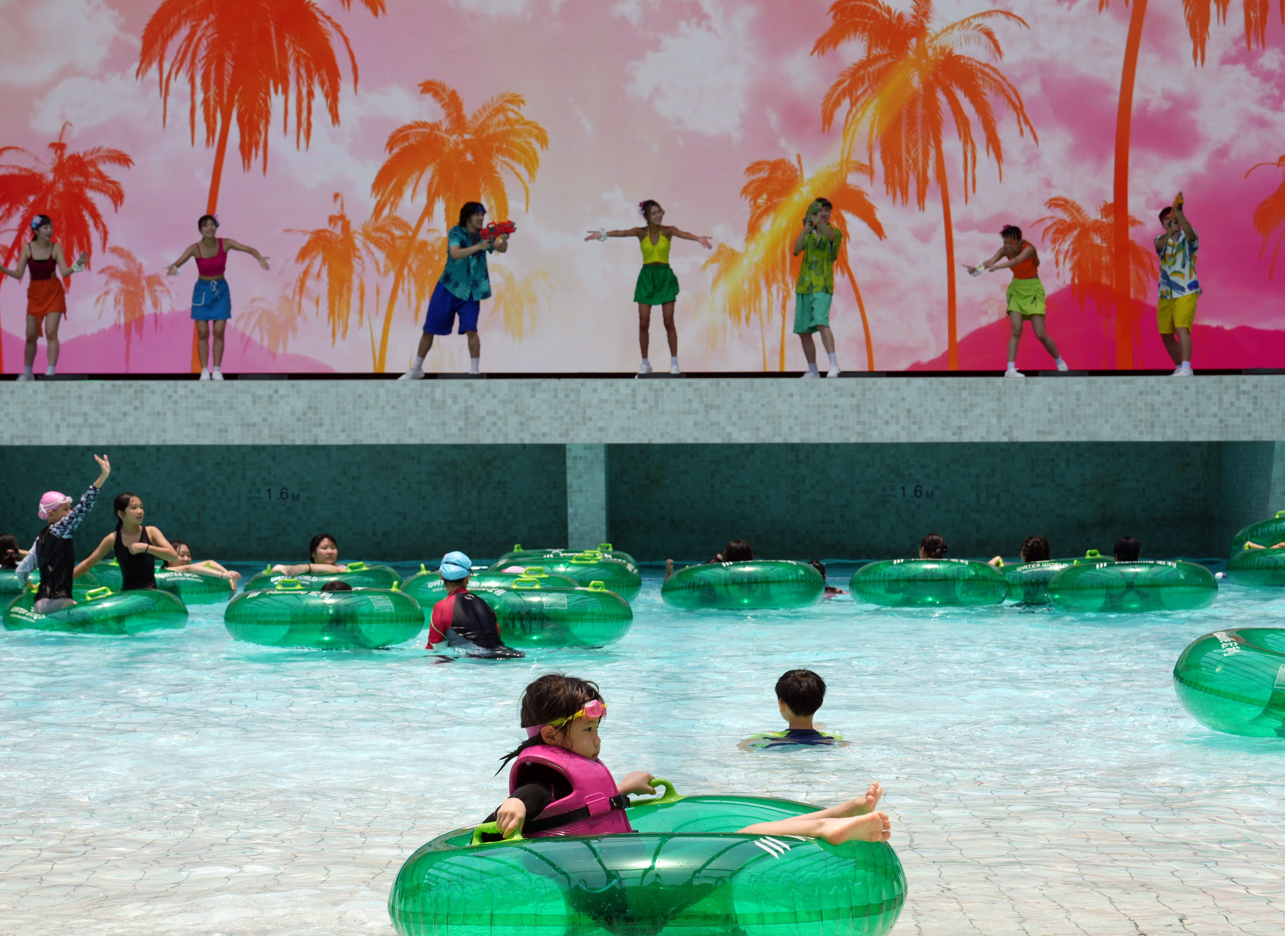 Dancers perform during the media preview of a summer festival at Ocean Park’s Water World on June 27. Photo: Sam Tsang