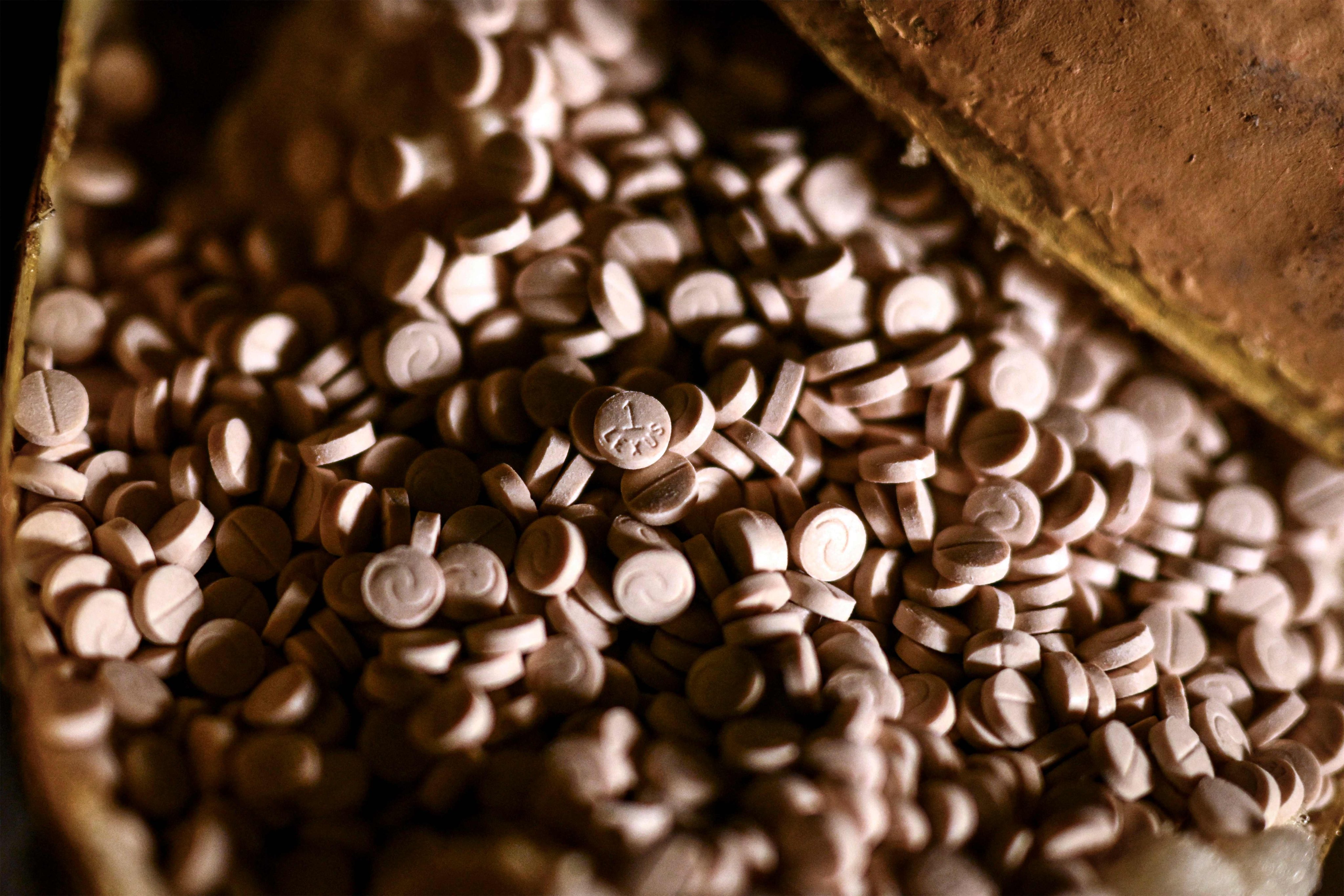 Captagon pills found at a drug manufacturing facility on the outskirts of Damascus, Syria. Photo: AFP