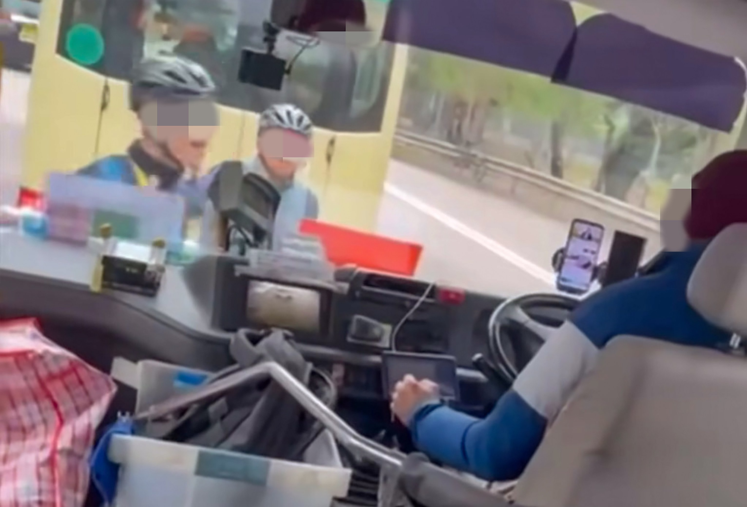 The argument appeared to stem from the cyclists’ complaints over the driver’s behaviour. Photo: Facebook/Kitty Chau