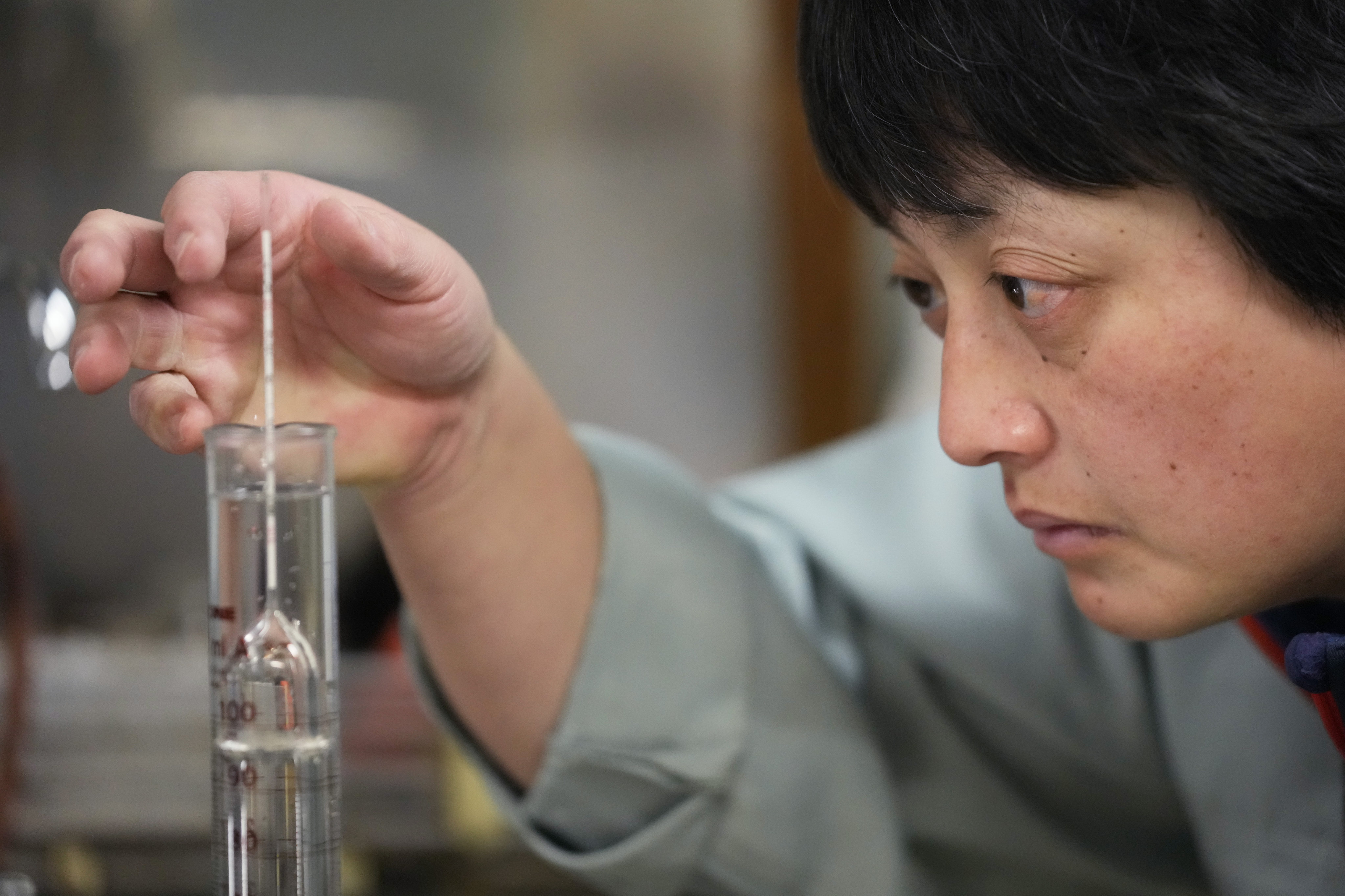 Sake brewer Mie Takahashi. Photo: AP