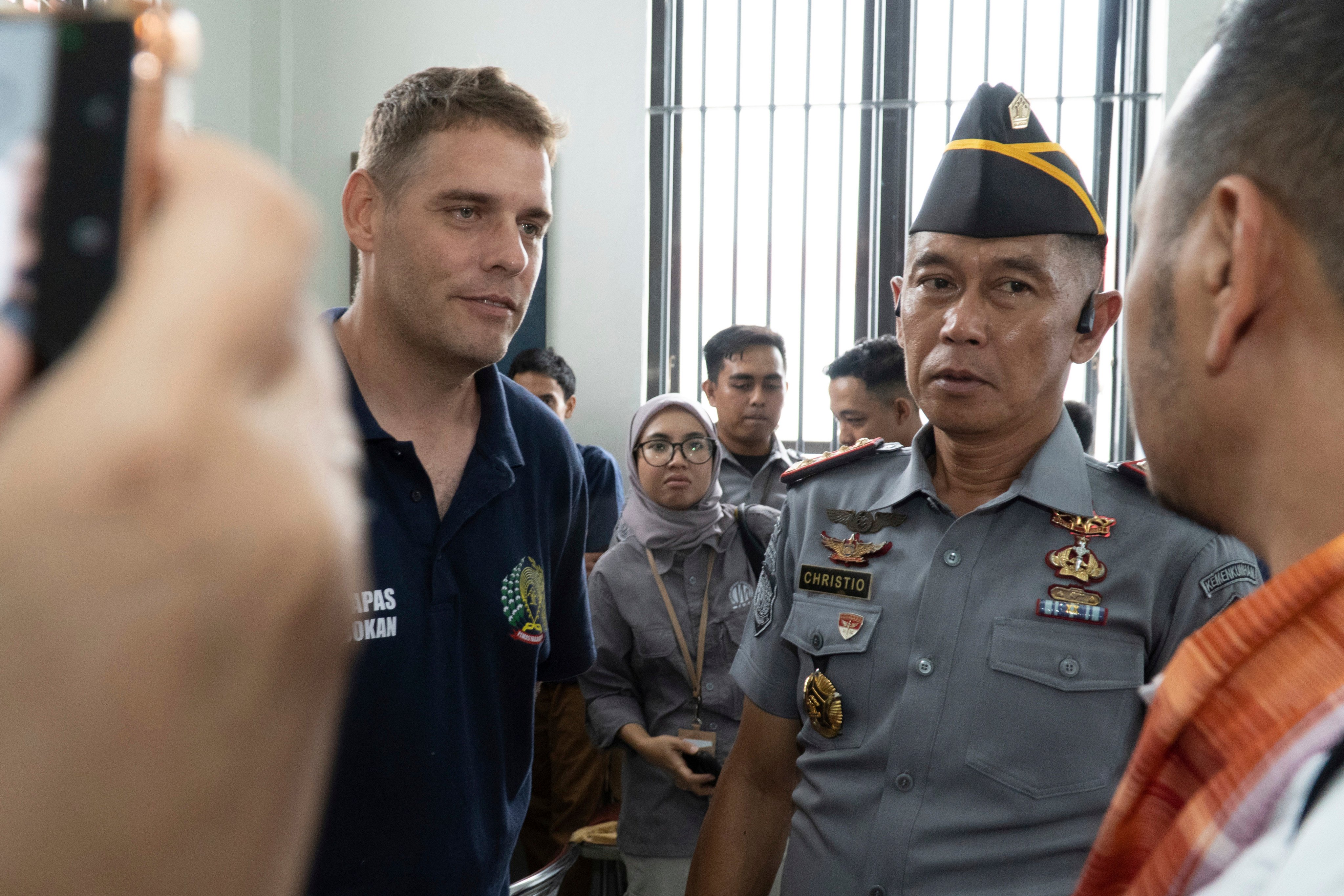 Australian Matthew Norman, left, a member of the Bali Nine group and serving life sentences for drug smuggling, was among the remaining five who were allowed to return home. Photo: AP