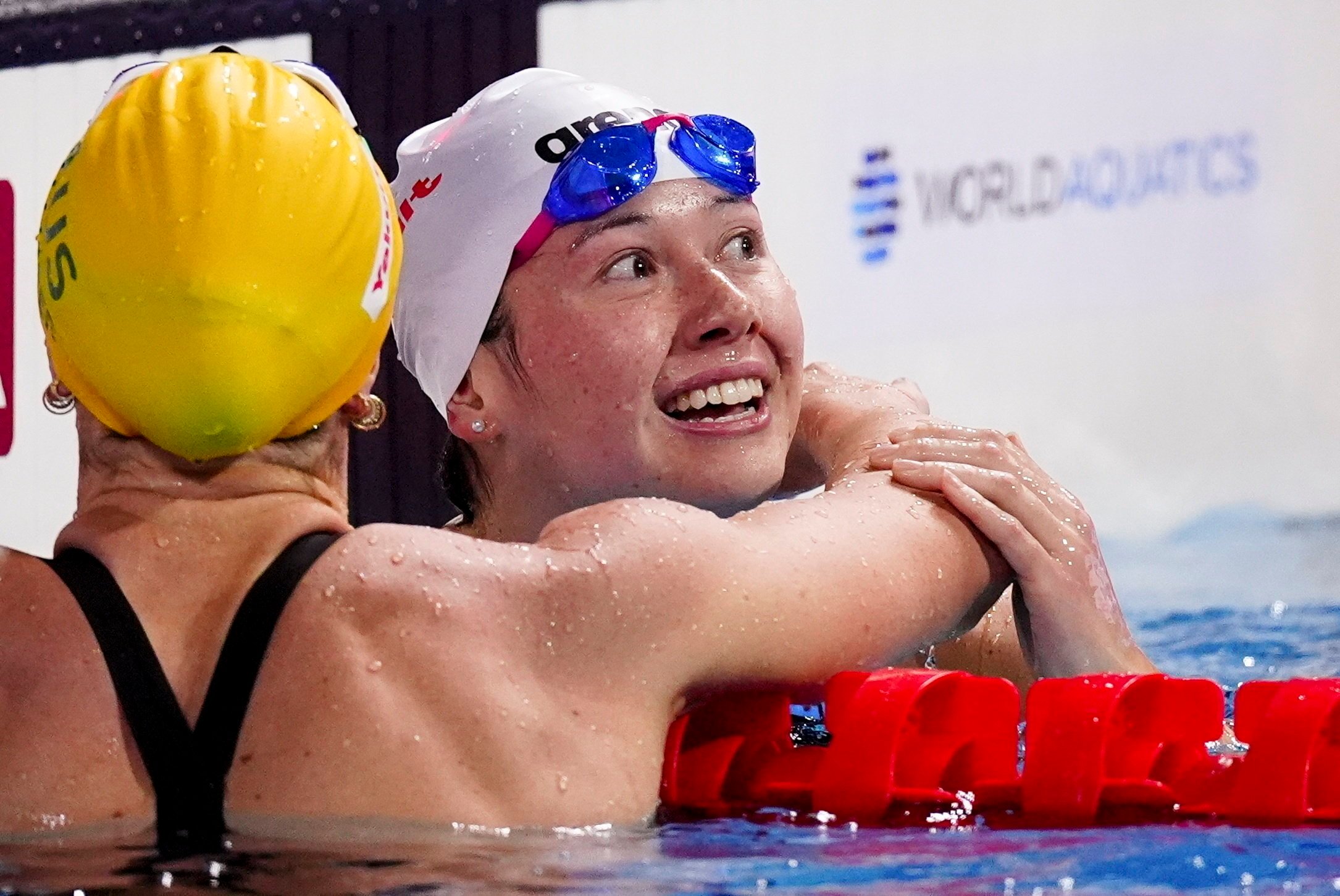 Siobhan Haughey savours the moment after winning 200m freestyle world championships gold. Photo: EPA-EFE