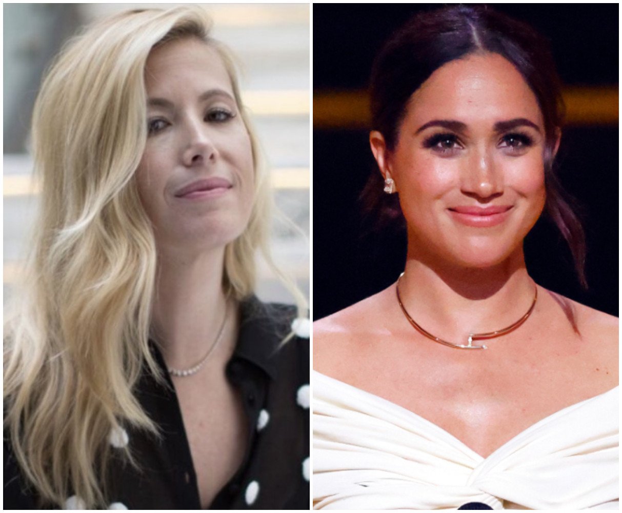 Samantha Stone invited Meghan Markle to her baby shower earlier this month. Photos: Samantha Stone/LinkedIn, Getty Images