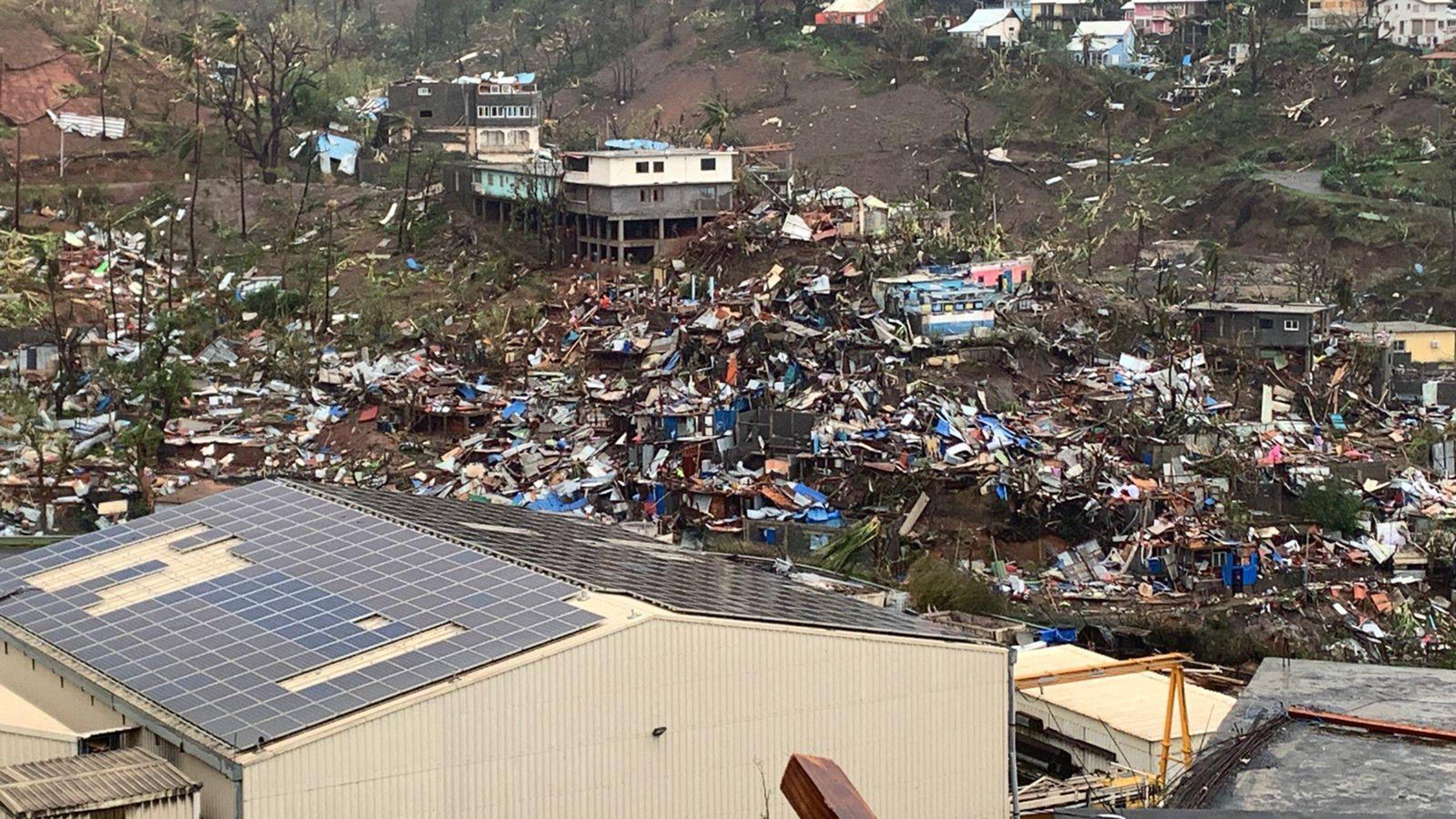 The aftermath of Cyclone Chido in Mayotte. Photo: AFP