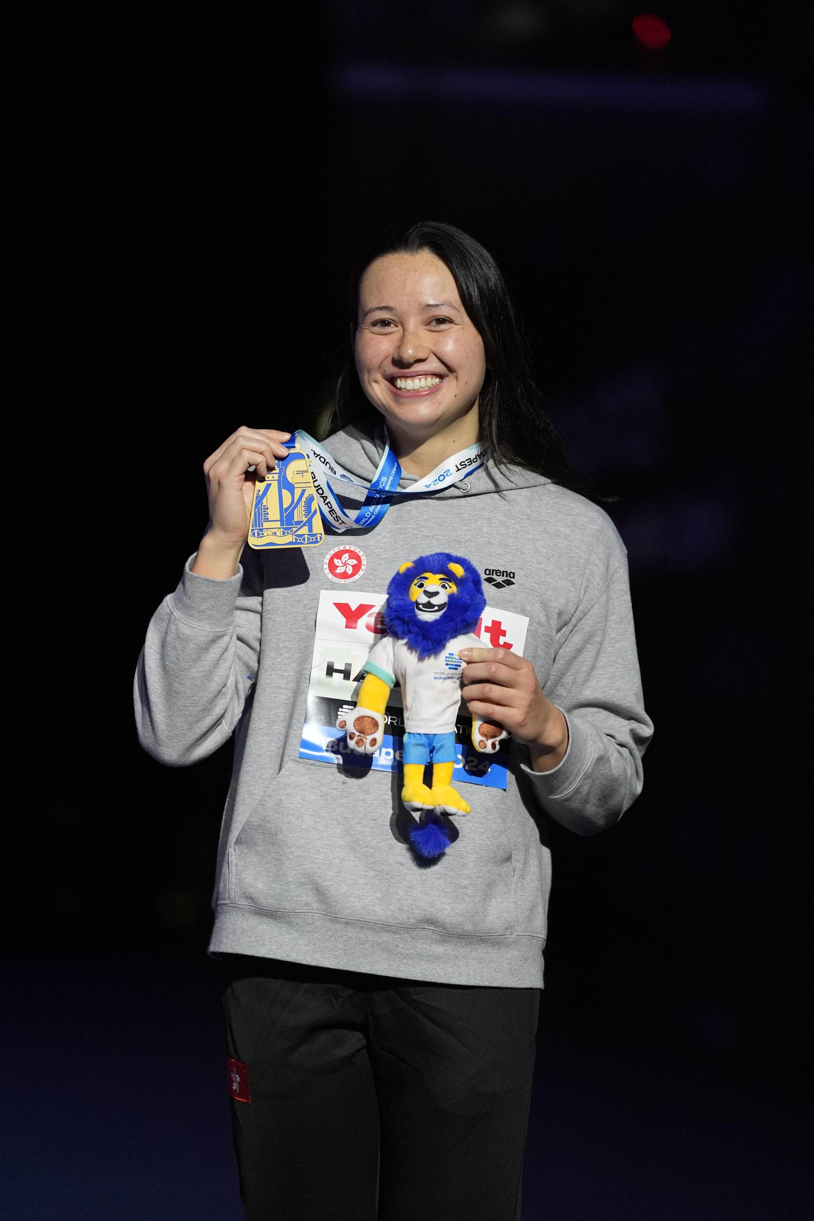 Hong Kong swimmer Siobhan Haughey is all smiles as she become a five-time world champion. Photo: Handout