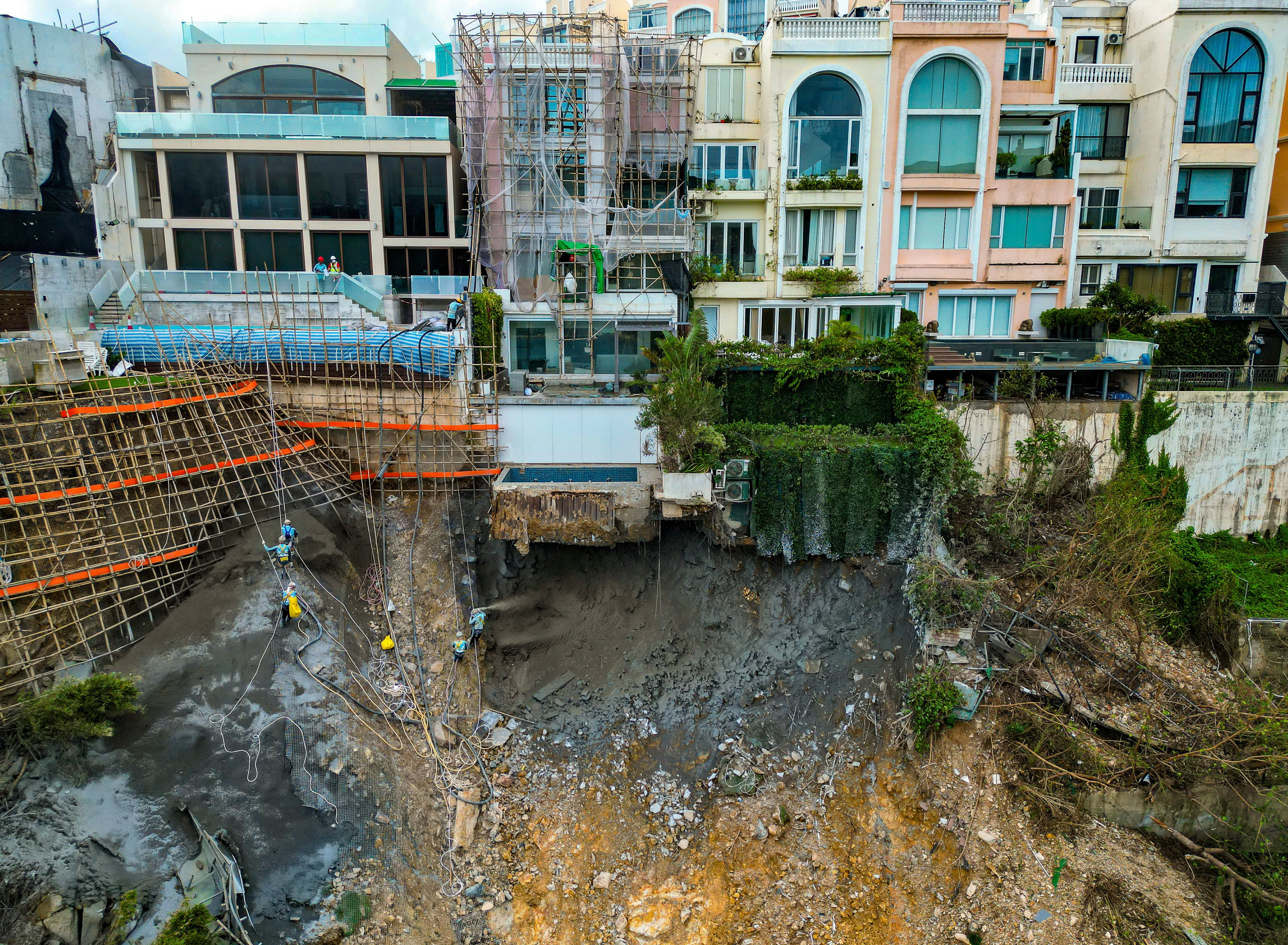 Illegal structures were found at Hong Kong’s Redhill Peninsula in the aftermath of a landslide in September 2023. Photo: Sam Tsang