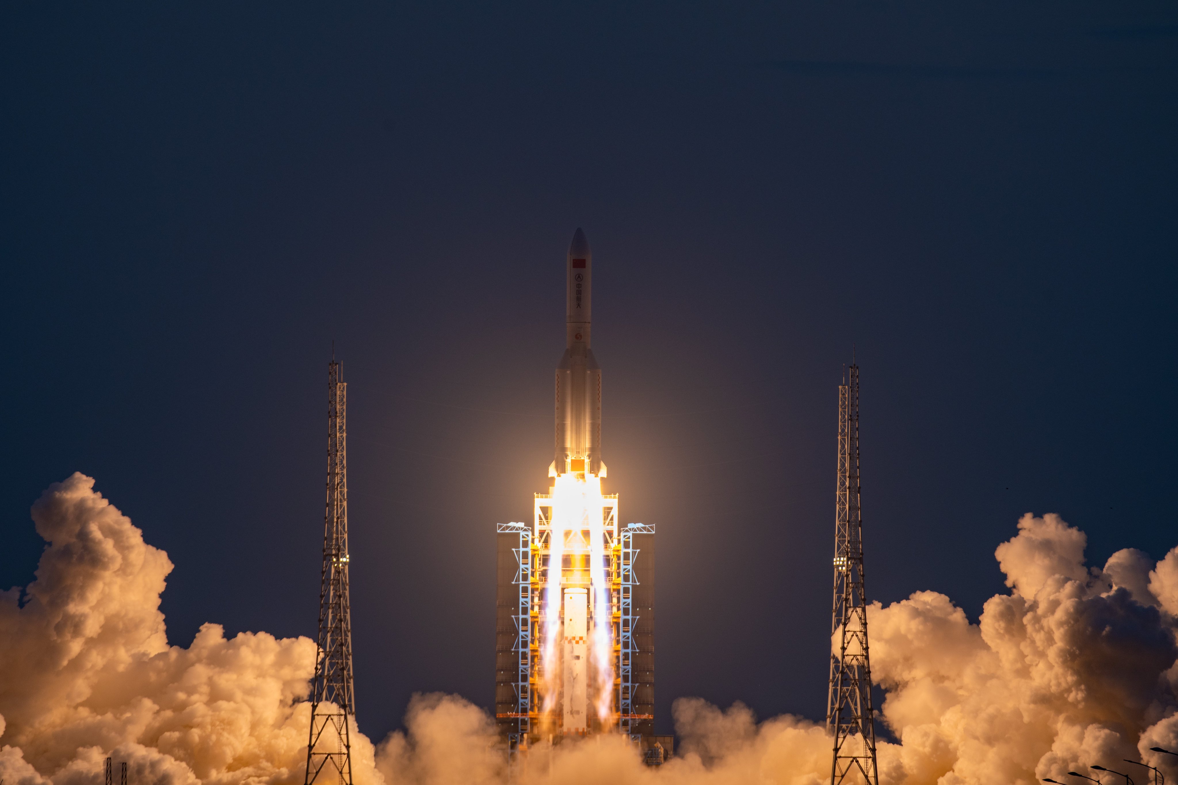 The first of the GuoWang megaconstellation satellites have been launched atop a Long March-5B rocket from Wenchang Space Launch Site in southern China. Photo: Xinhua 