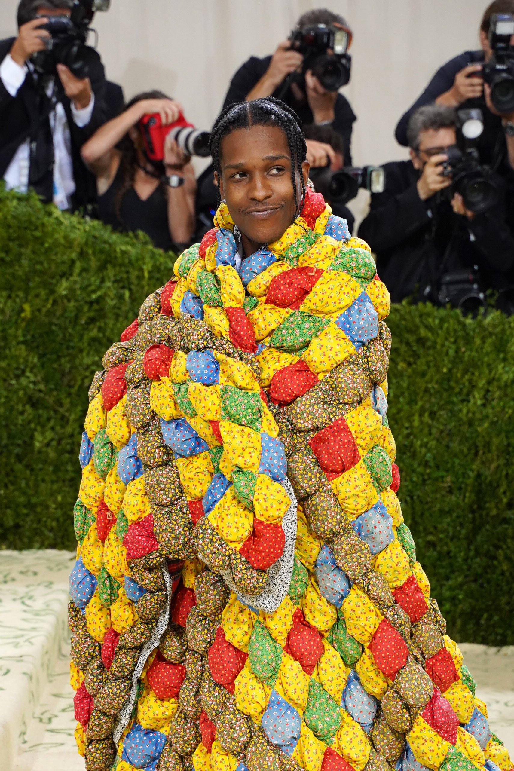 A$AP Rocky quilts up with a patchwork piece for the 2021 Met Gala. Photo: Getty Images