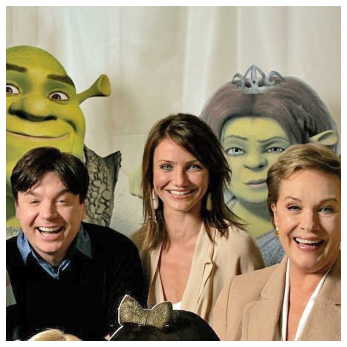 The cast of Shrek, including Cameron Diaz, Mike Myers and Julie Andrews. Photo: @thejulieandrewsarchive/Instagram