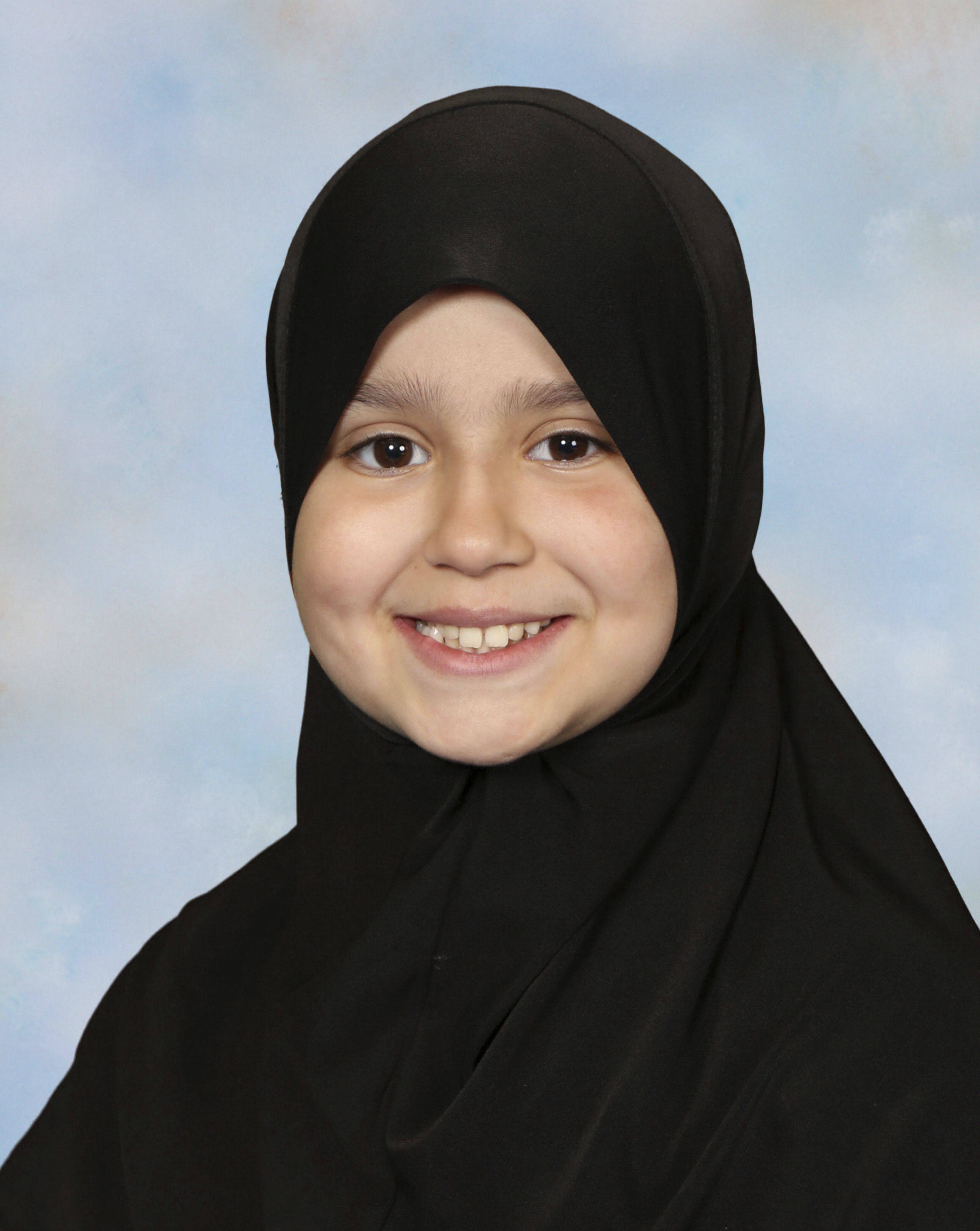 Sara Sharif at her school in the UK. Photo: Surrey police/AP