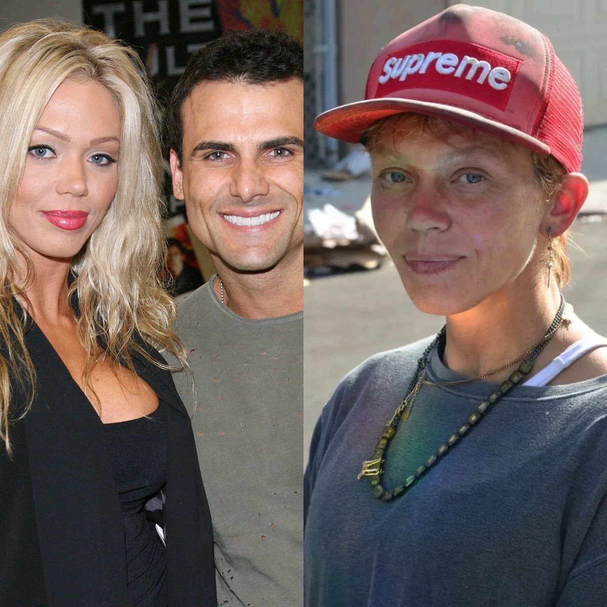 Baywatch alum Jeremy Jackson and his ex-wife Loni Willison; a recent photo of Lori Willison. Photos: Getty Images, @halida_angel_pIn_fix35/Instagram