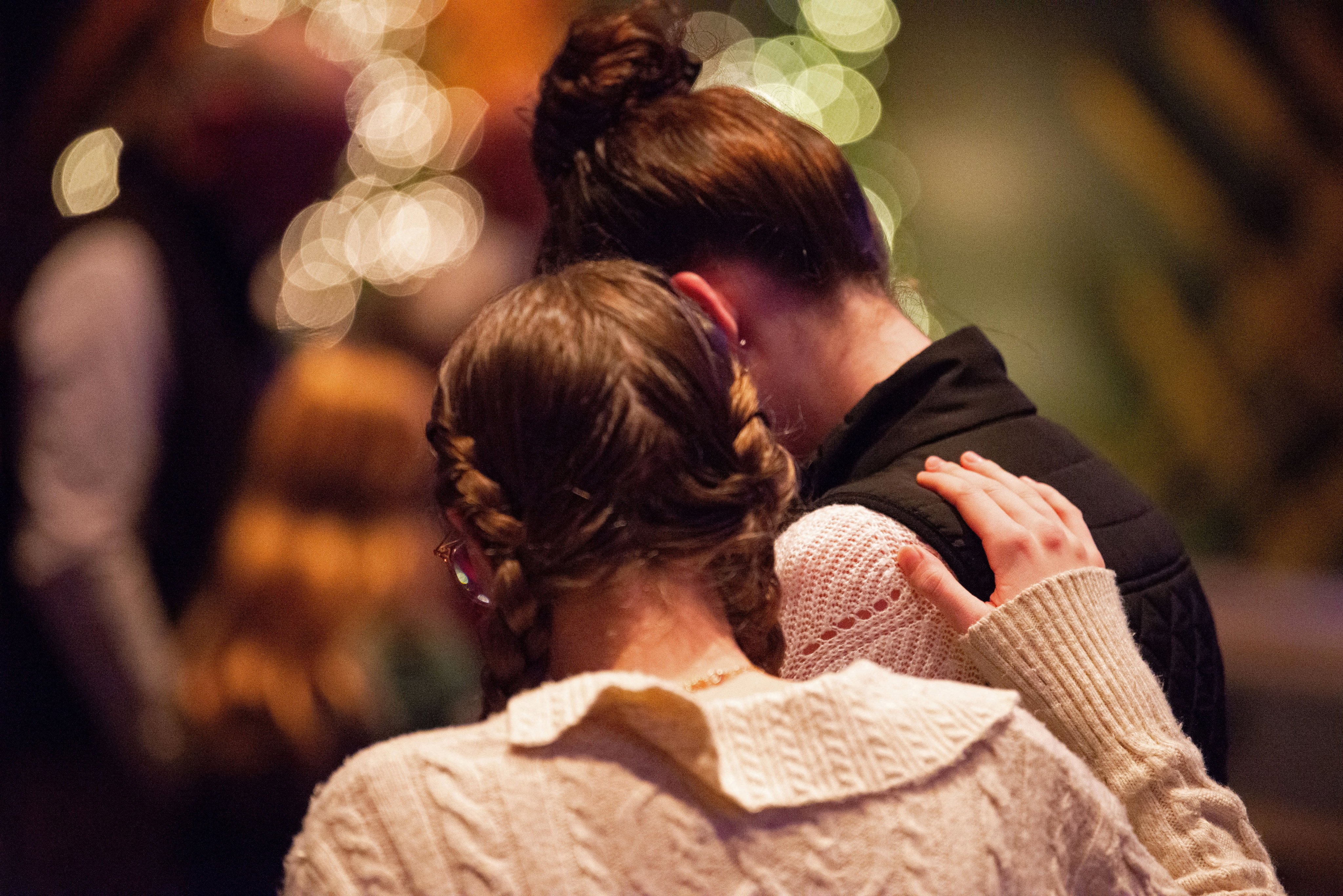 Worshipers at Blackhawk Church gather to pray for victims and survivors of a shooting at Madison’s Abundant Life Christian School on Monday. Photo: Reuters