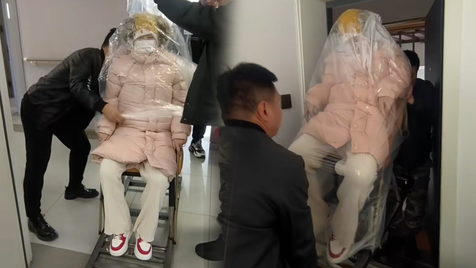 This woman seen wrapped in a big plastic bag post-childbirth is part of Chinese postpartum health practices for mother’s safety. Photo: SCMP composite/Douyin