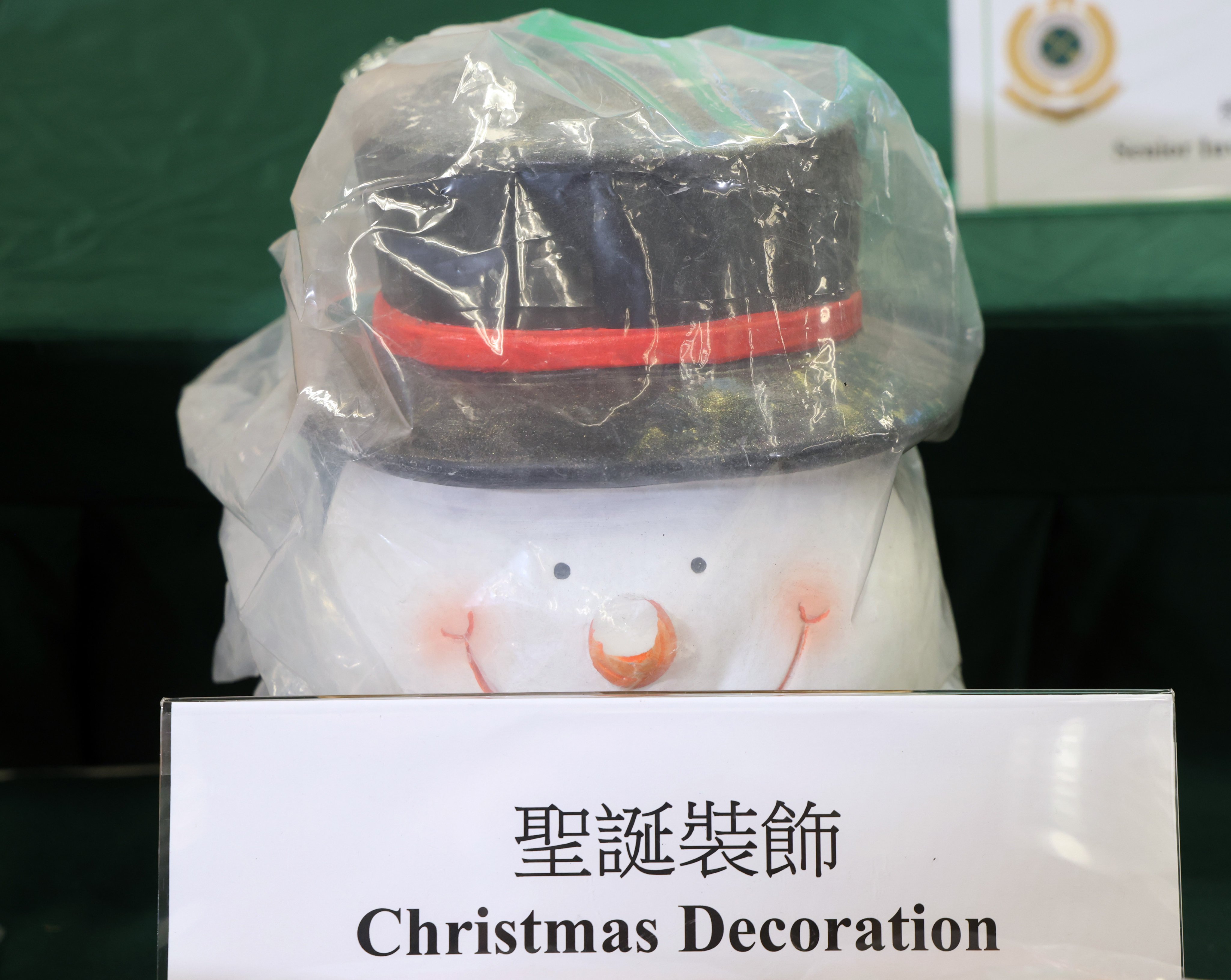 Drug syndicates have attempted to smuggle 373kg of drugs hidden in items such as a decorative snowman through the Hong Kong airport ahead of the Christmas holidays. Photo: Jelly Tse