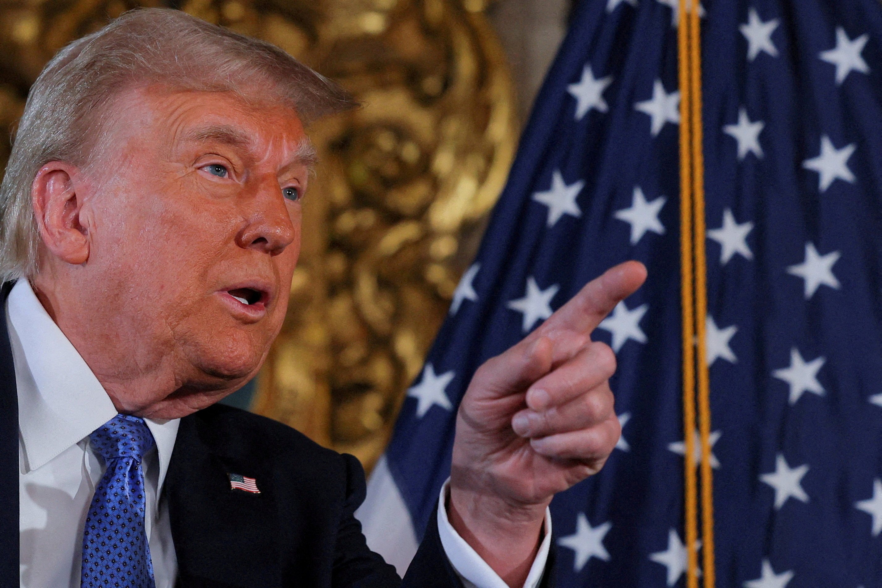 US President-elect Donald Trump speaks at Mar-a-Lago in Palm Beach, Florida, on Monday. Photo: Reuters