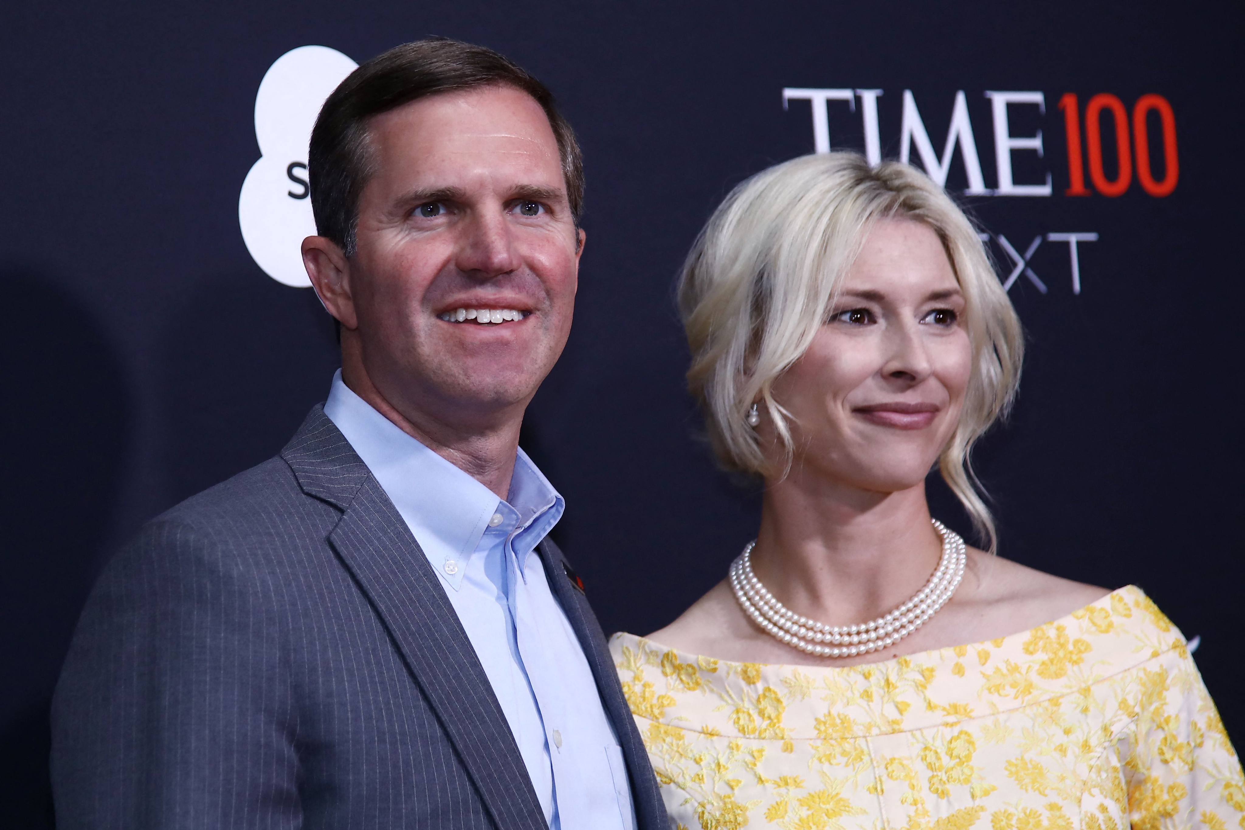 Governor of Kentucky Andy Beshear (left) and his spouse Britainy Beshear entered the national spotlight during the 2024 US presidential race. Photo: AFP