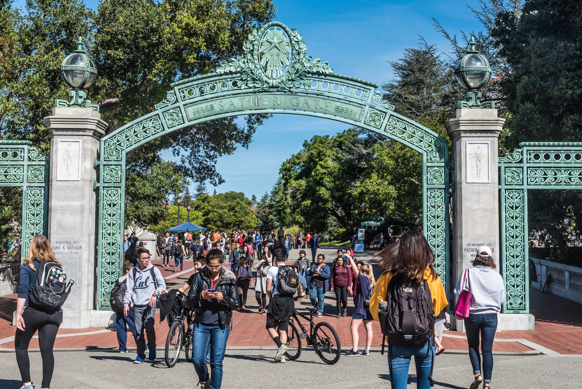 Students pass through a  landmark gate at the University of Berkeley in California. File photo: Shutterstock Images